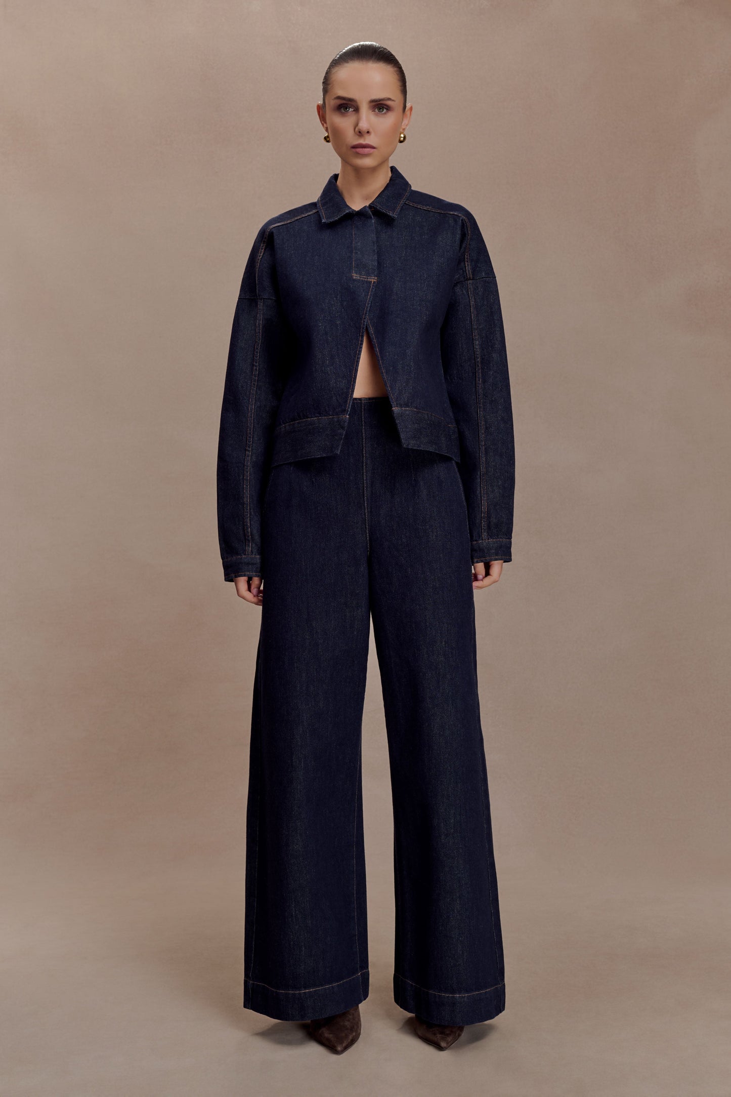 Maral High Waisted Dart Jeans - Washed Indigo Blue