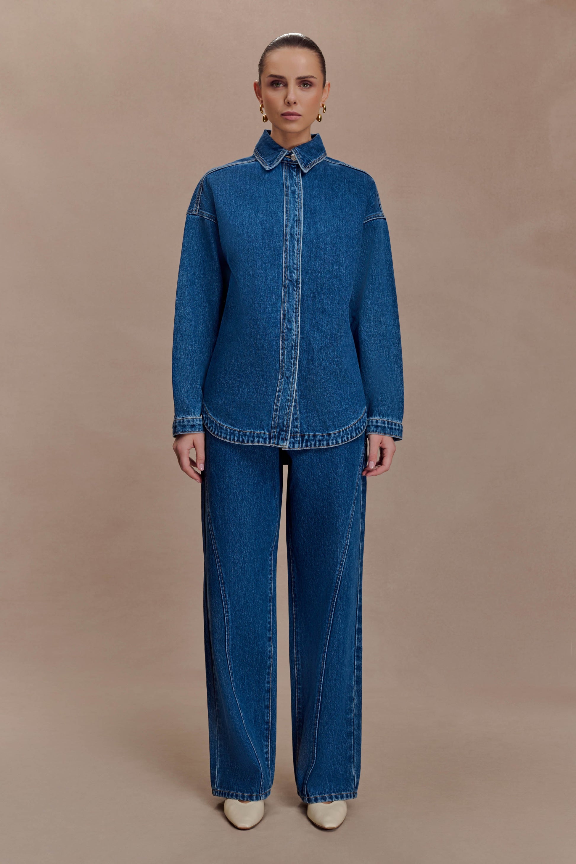 Lioda Oversized Denim Shirt - Dark Blue #4