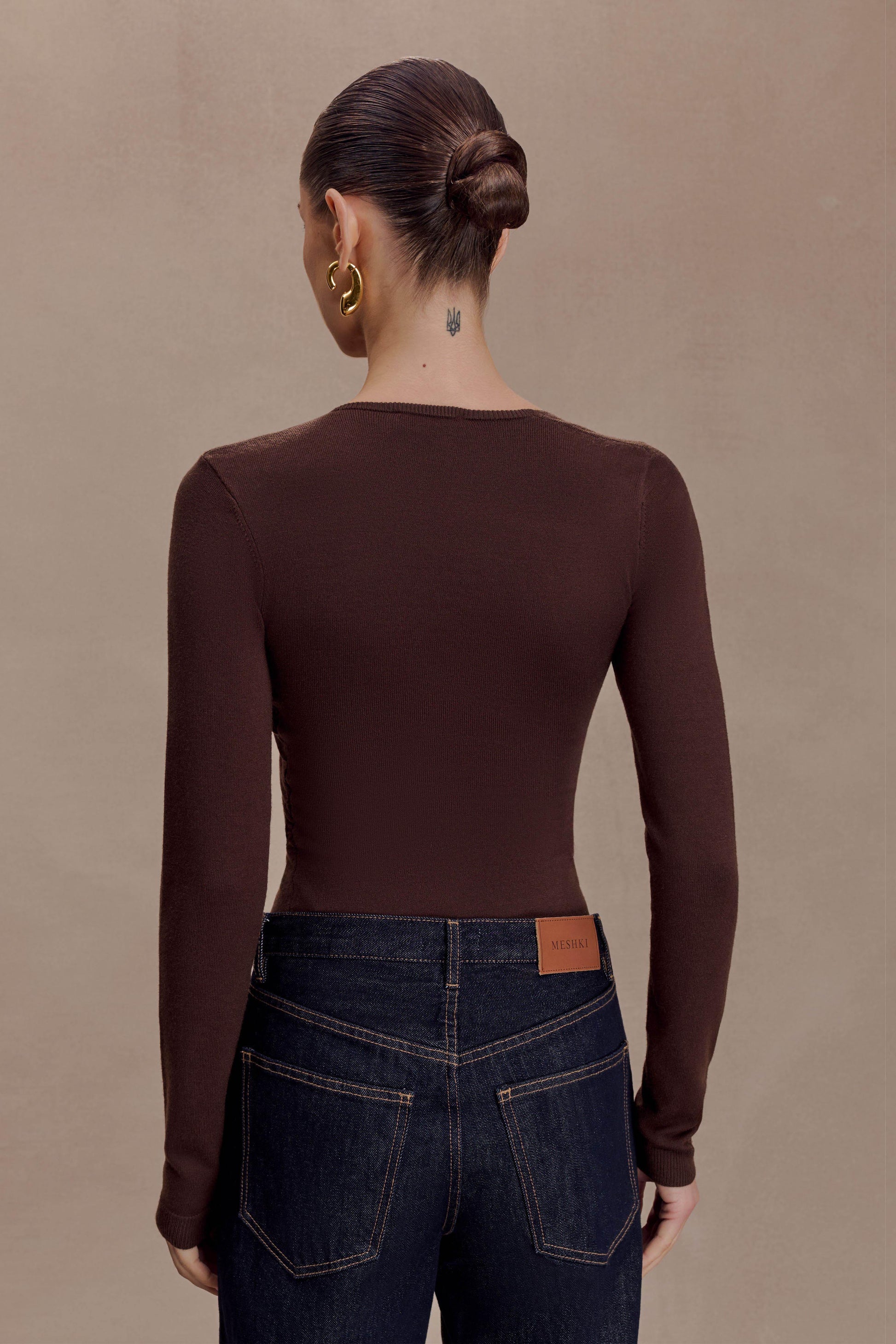 Kaylen Knit Long Sleeve Top - Dark Chocolate #2