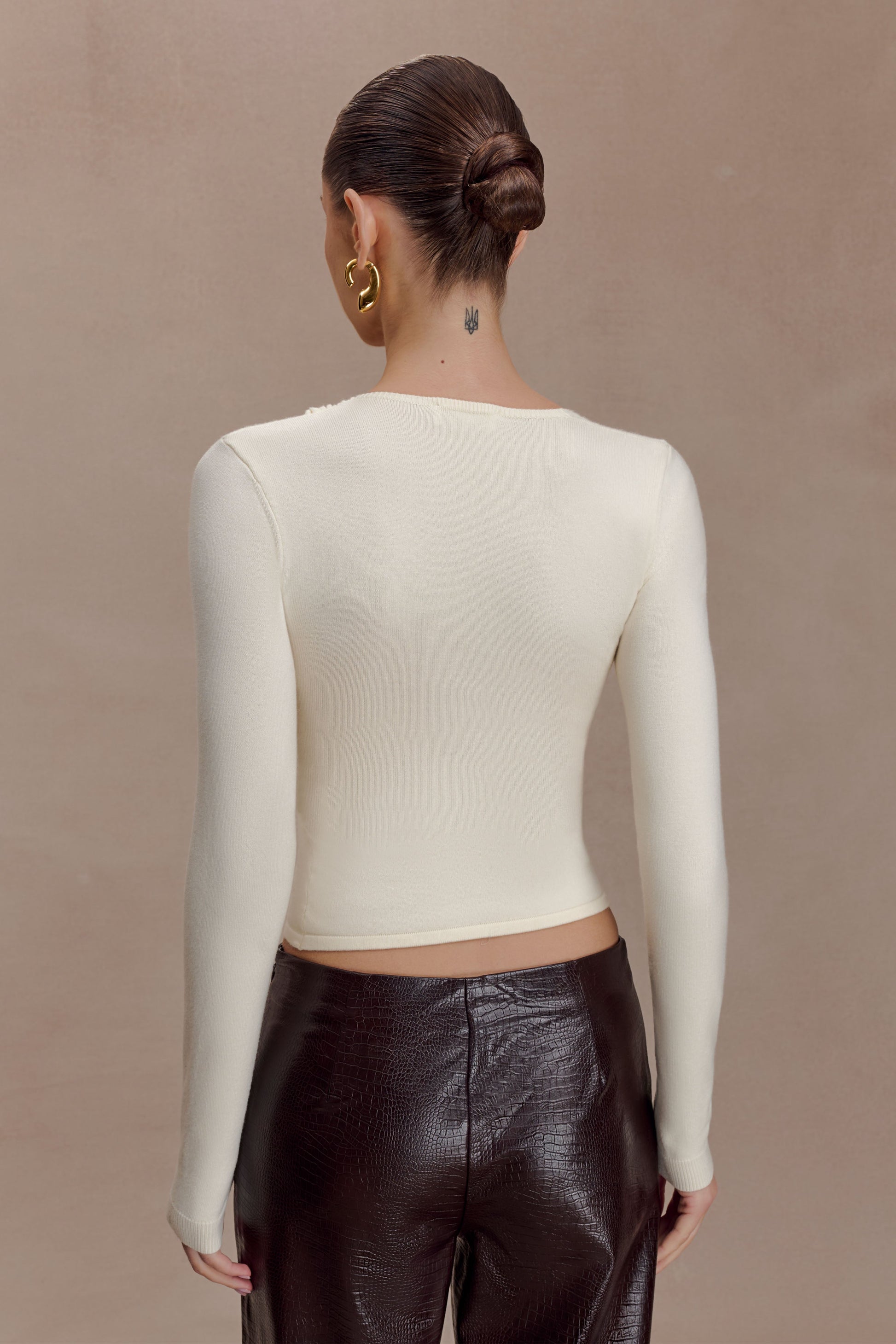 Kaylen Knit Long Sleeve Top - Ivory #3