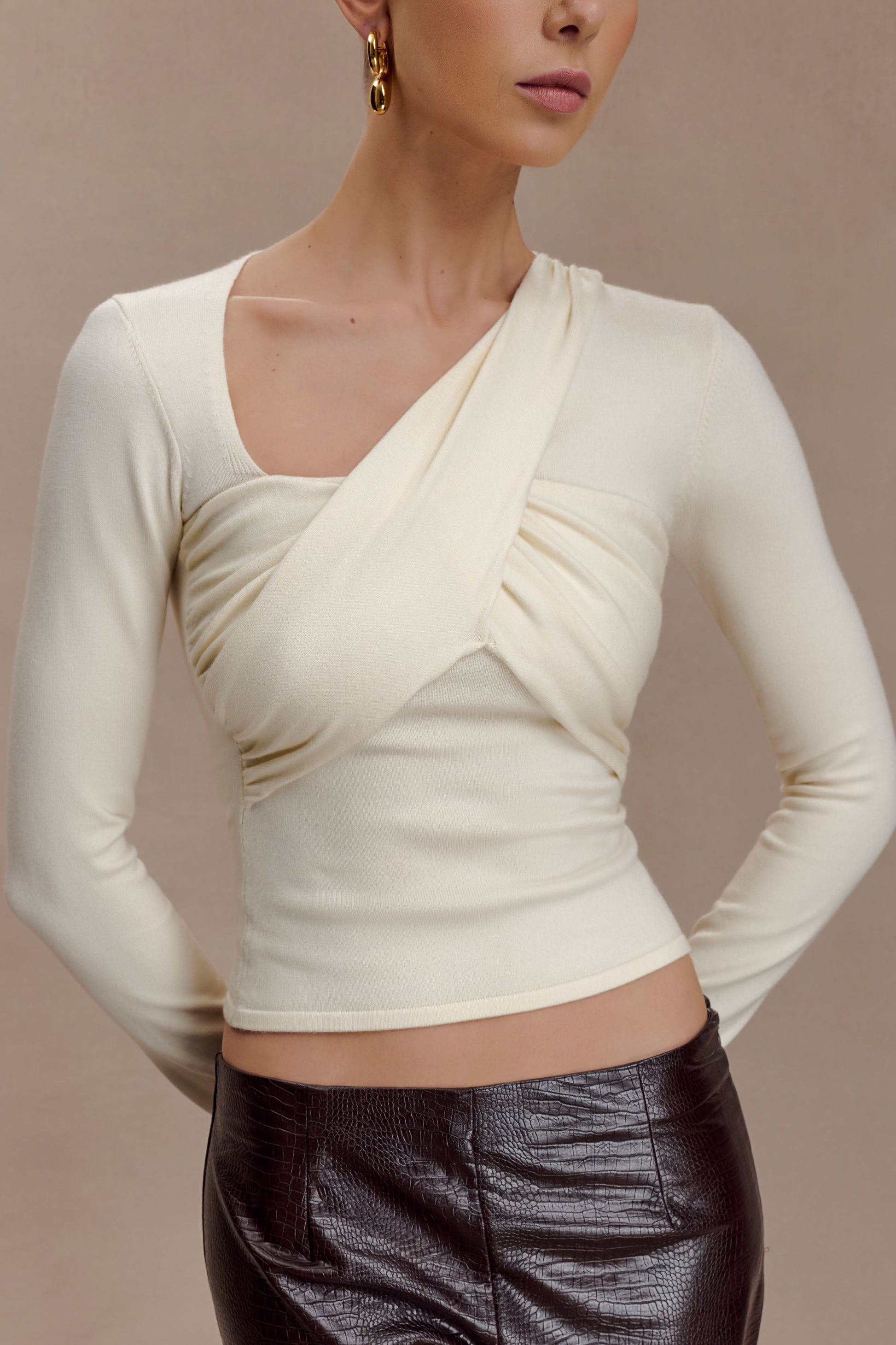 Kaylen Knit Long Sleeve Top - Ivory #4