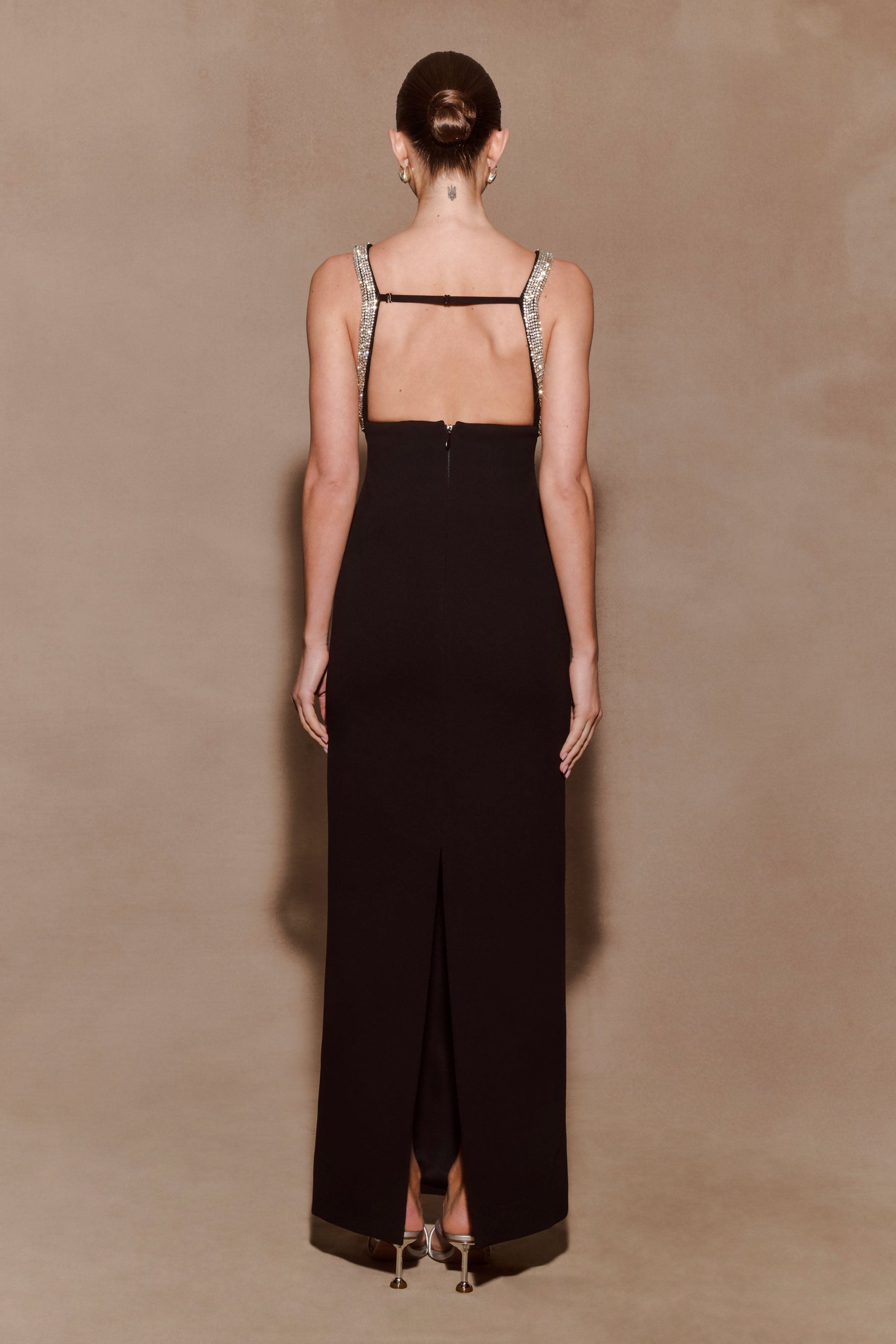 Lorde Embellished Crepe Maxi Dress - Black #2