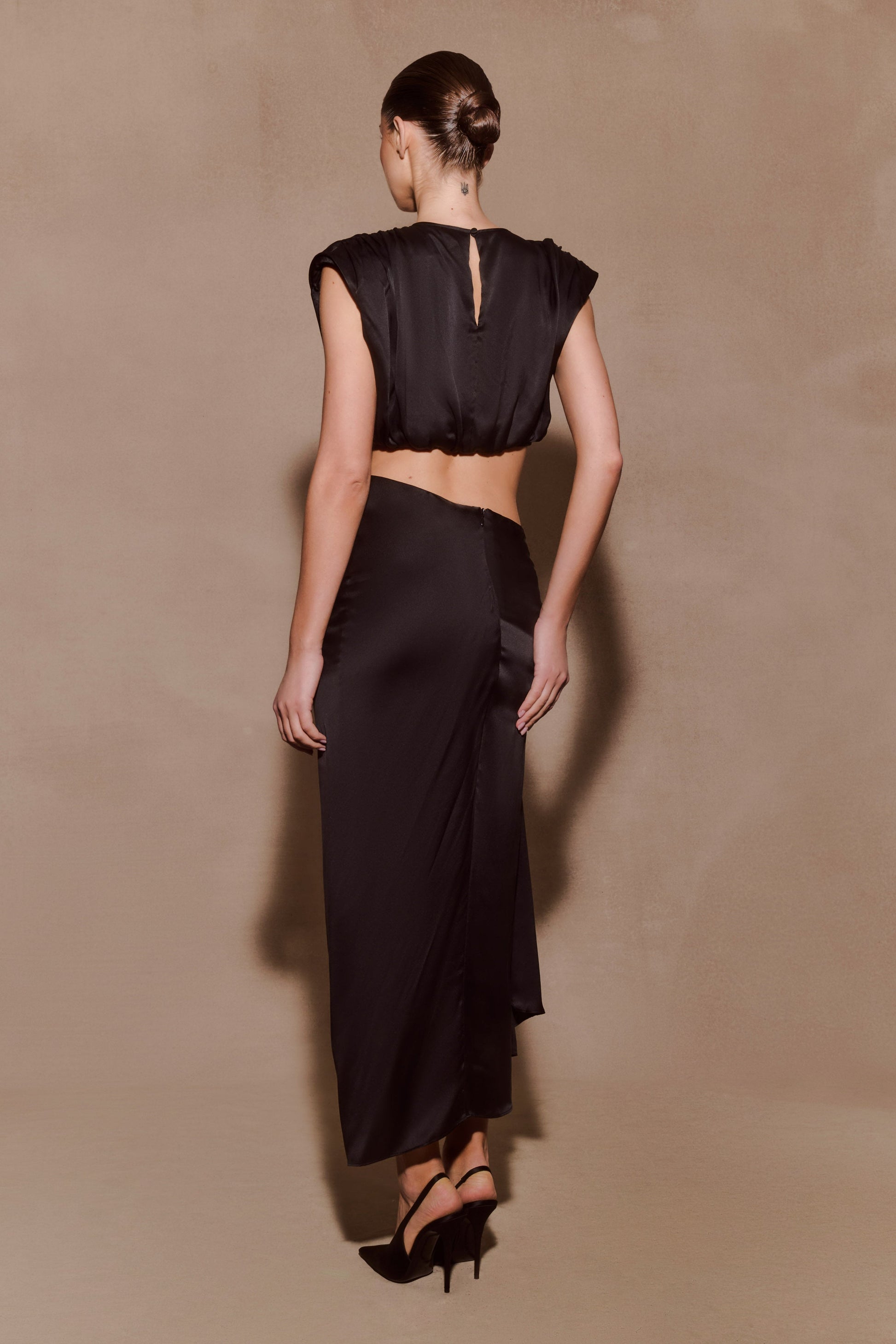 Zendaya Silk Midi Skirt - Black #4