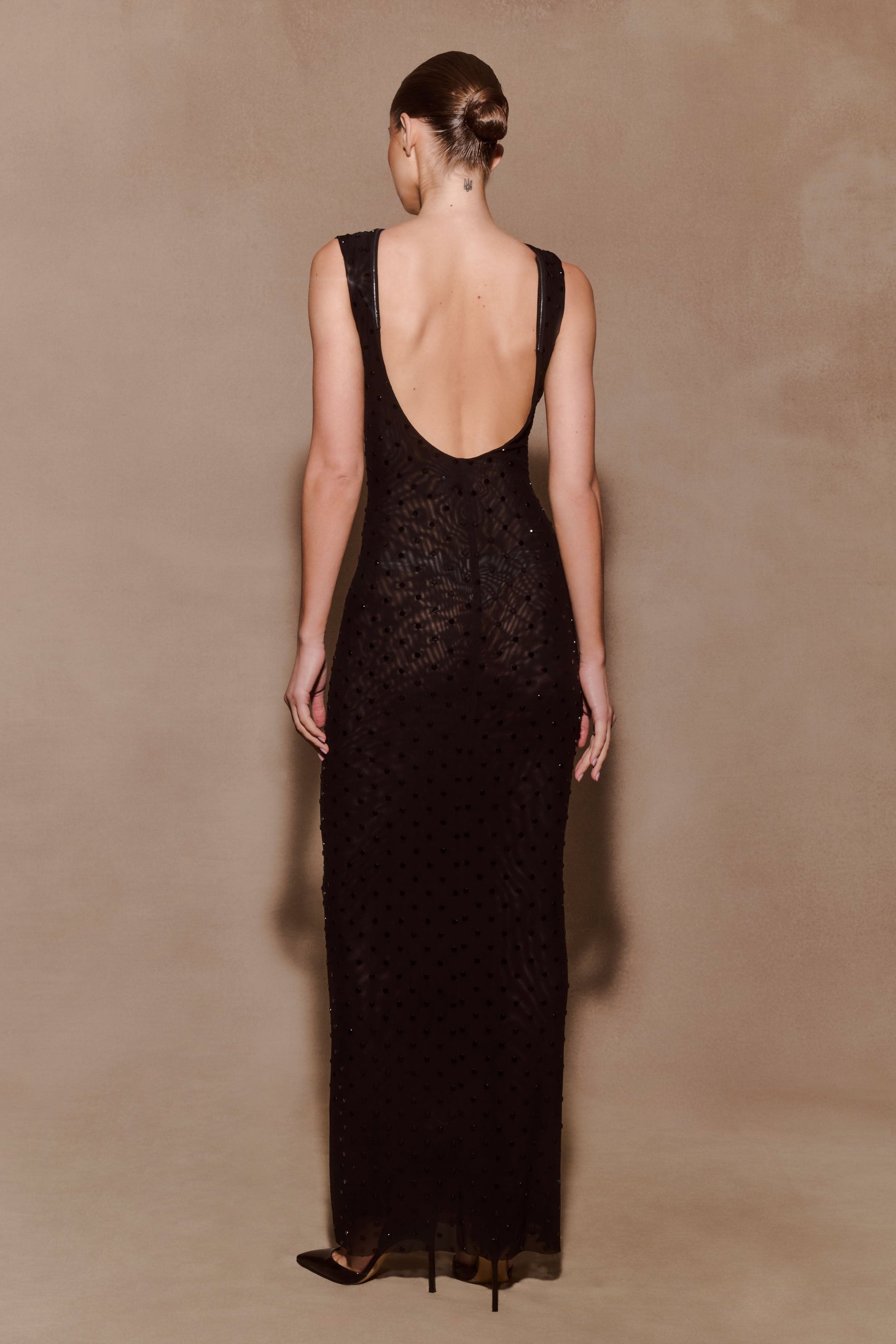 Samara Sleeveless Diamante Maxi Dress - Black #6