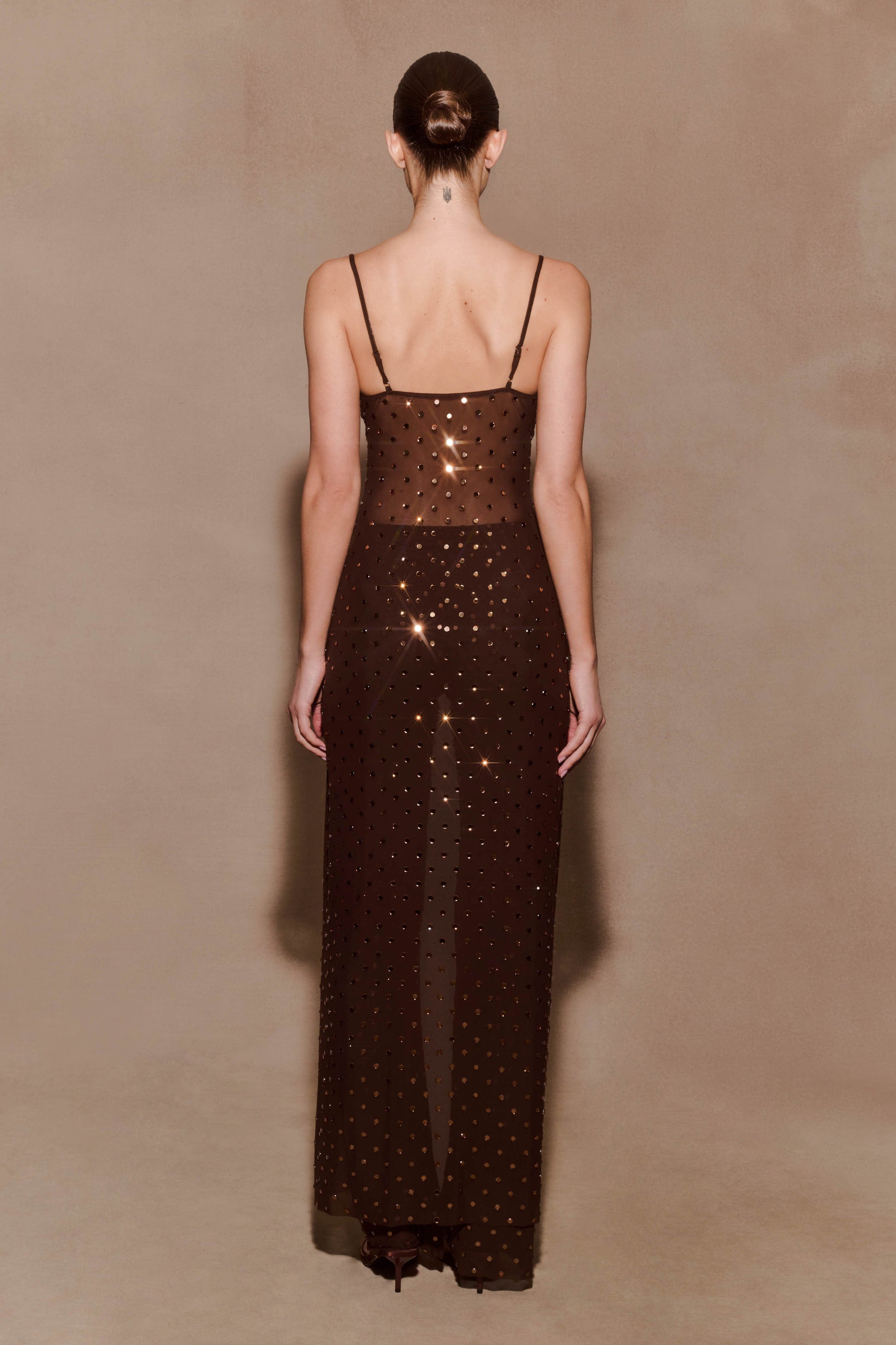 Jackie Longline Diamante Top - Chocolate #7