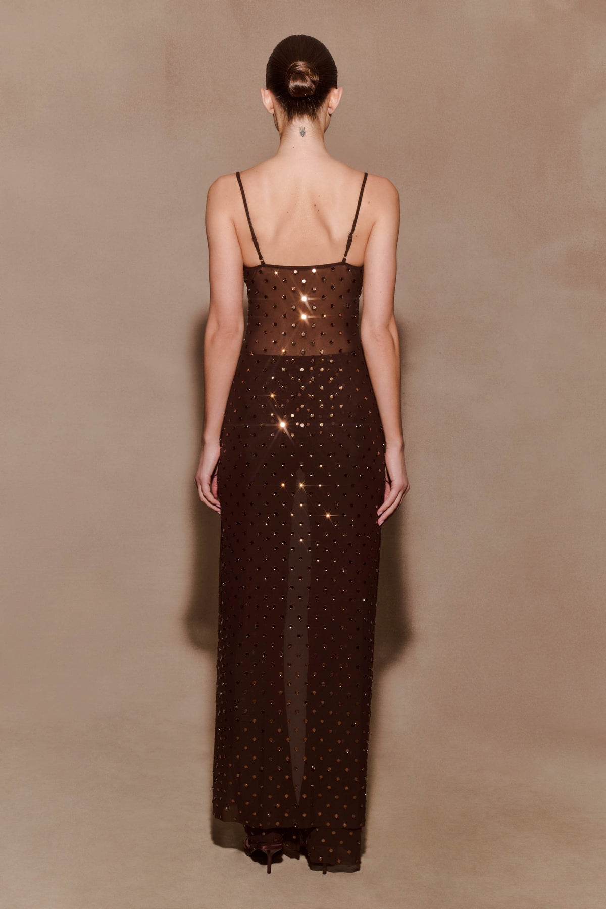 Jackie Longline Diamante Top - Chocolate #7