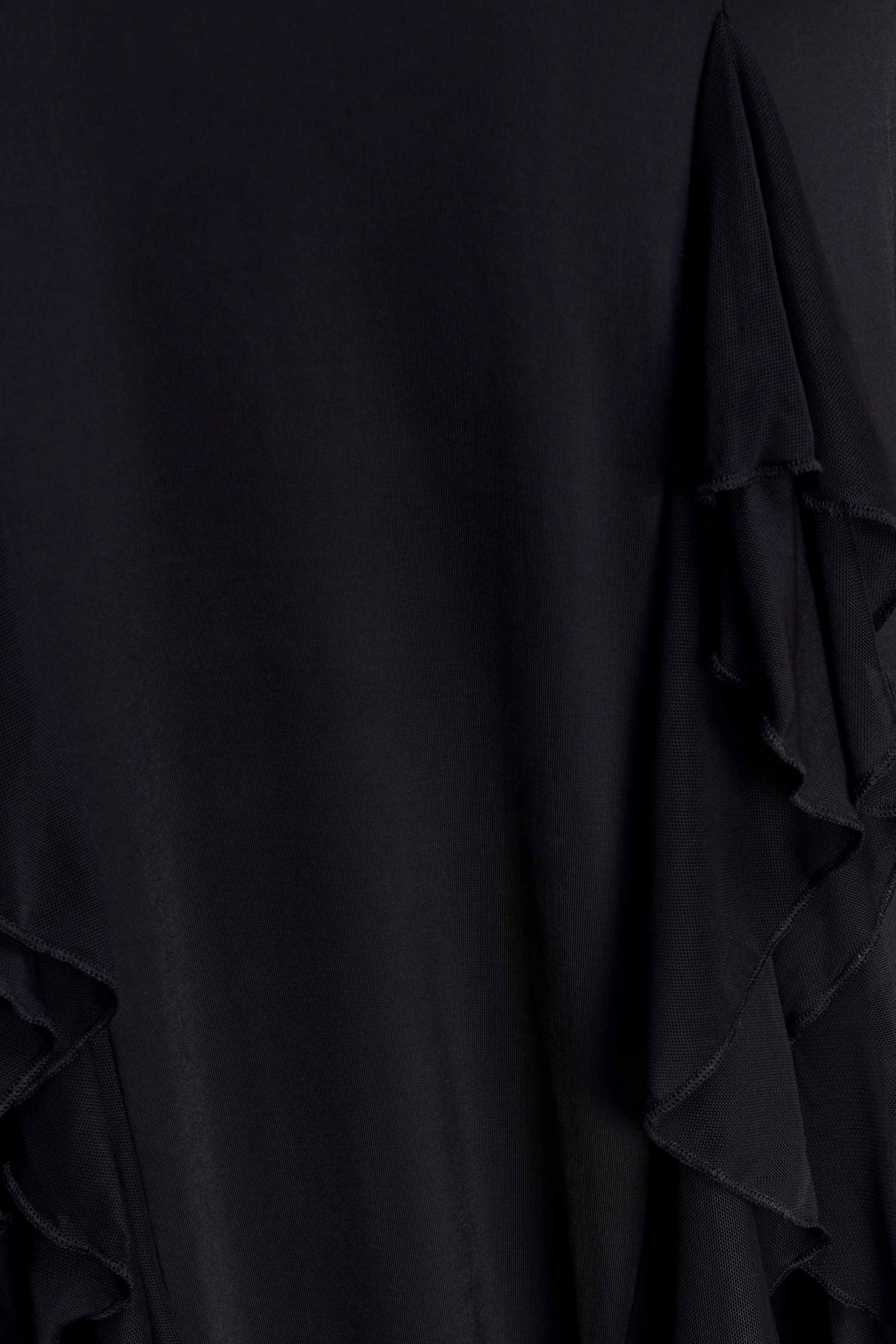 Etta Ruffle Slinky Maxi Dress - Black #5