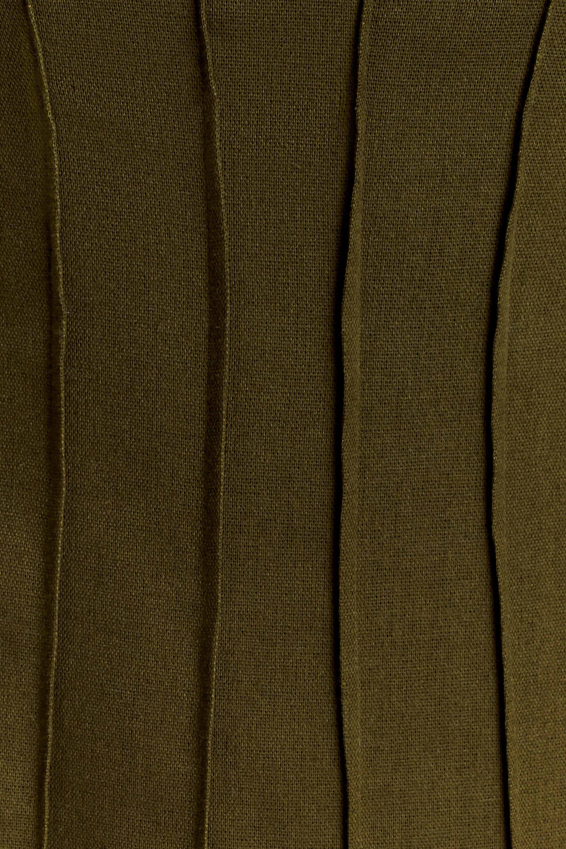 Sofie Pintuck Linen Maxi Dress - Khaki #5