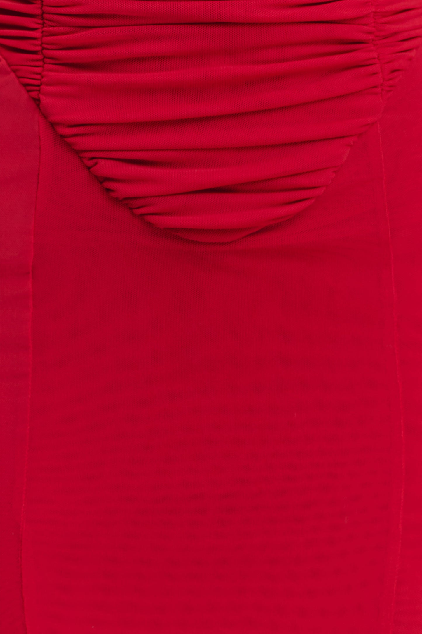 Willa Gathered Mesh Midi Dress - Ruby Red