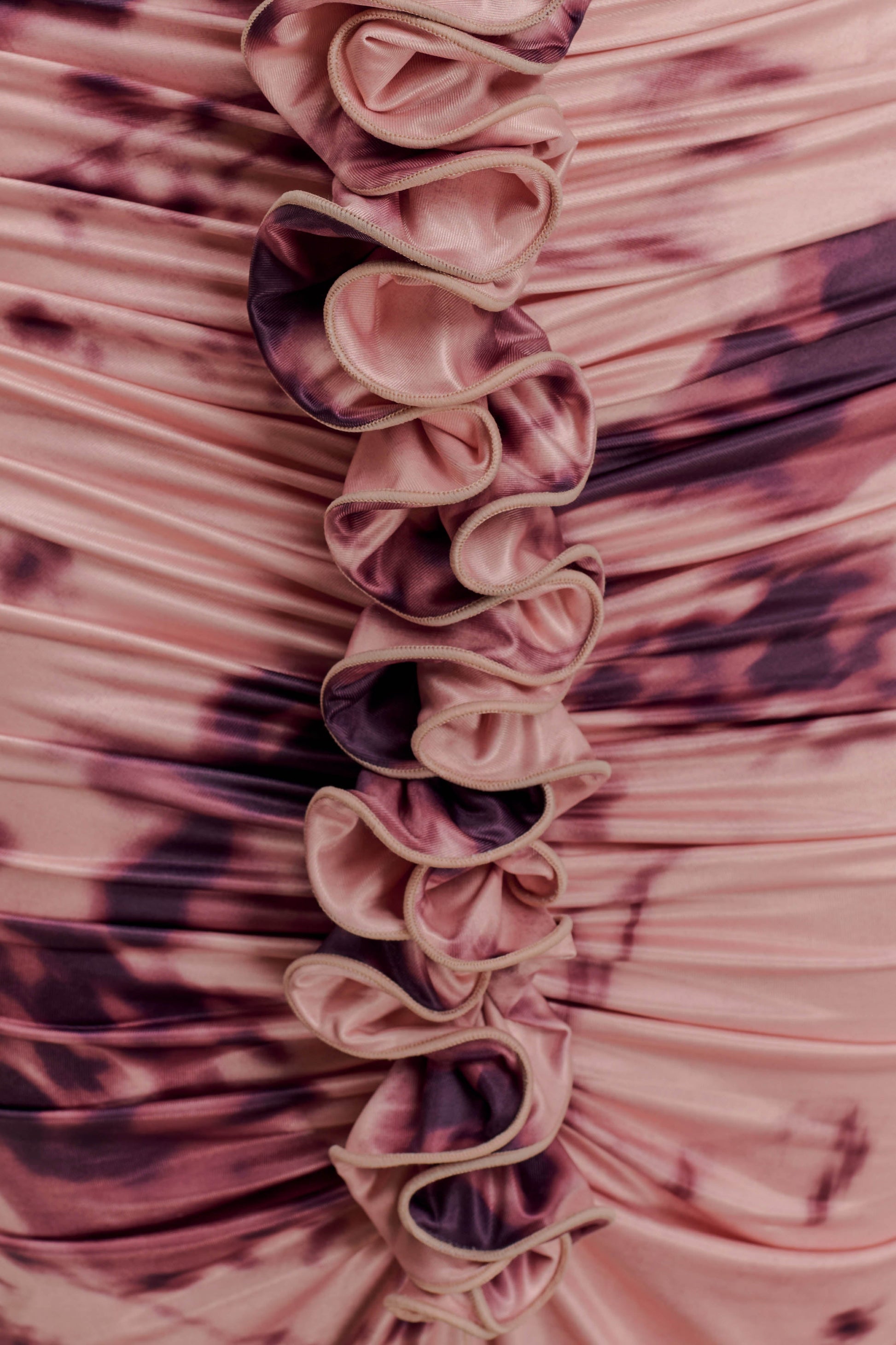 Alessandra Slinky Ruffle Maxi Dress - Pink Blurred Floral Print #6