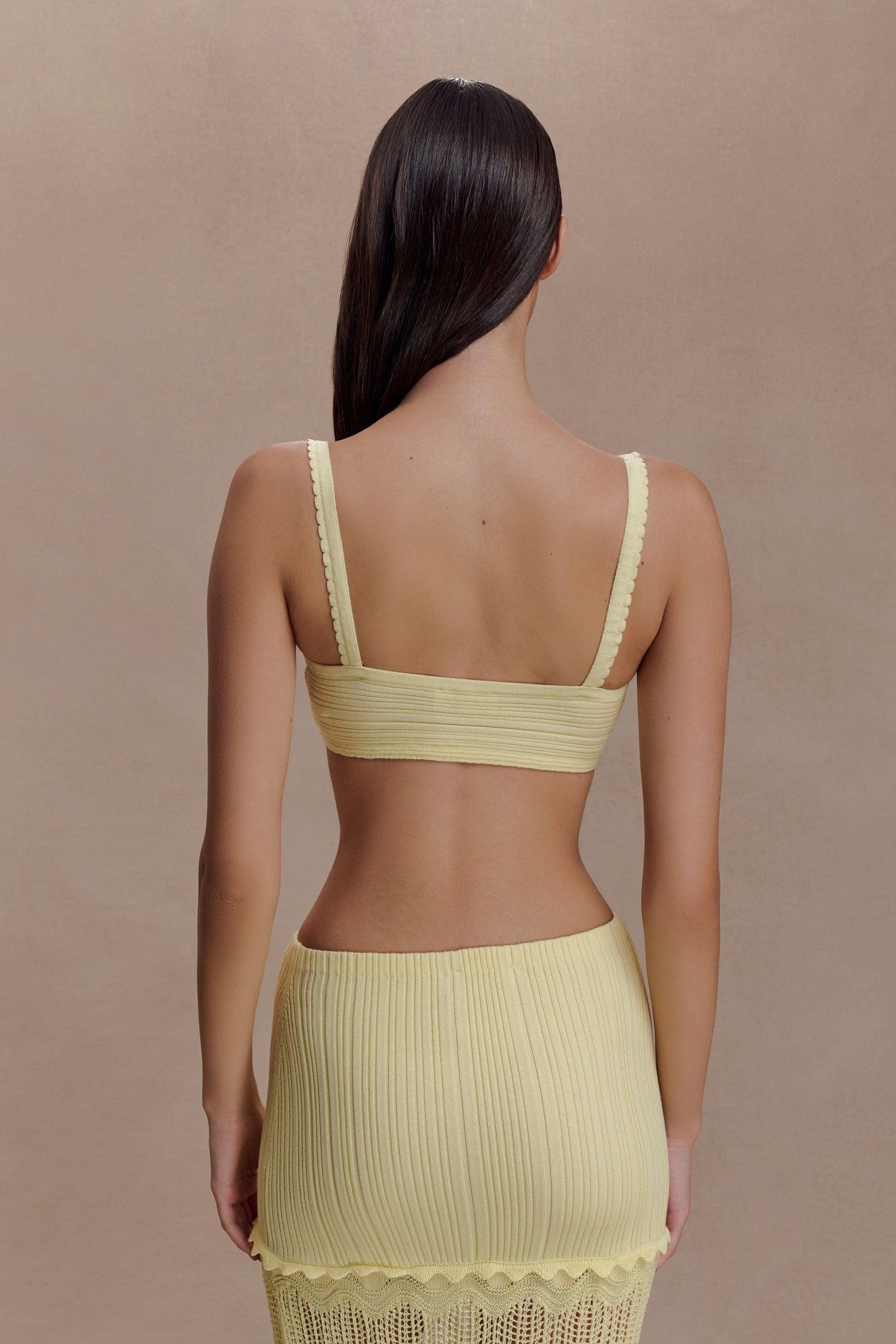 Coleene Pointelle Knit Top - Lemon