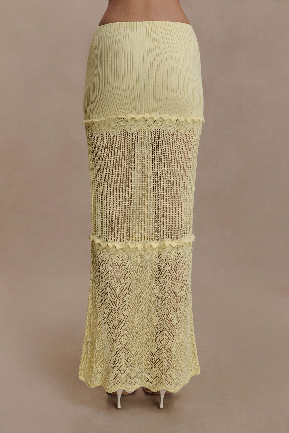 Coleene Pointelle Knit Maxi Skirt - Lemon #5