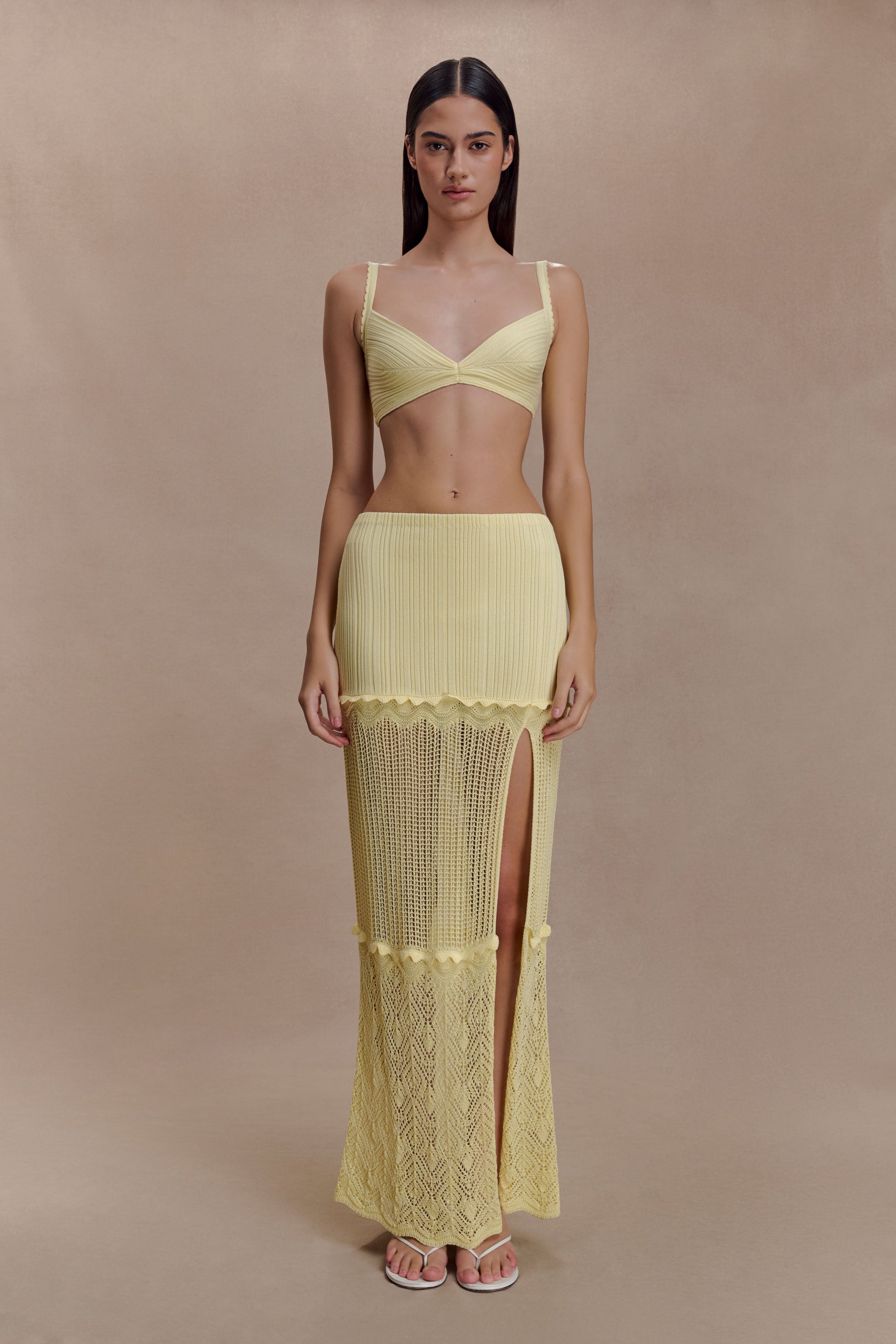 Coleene Pointelle Knit Top - Lemon #6