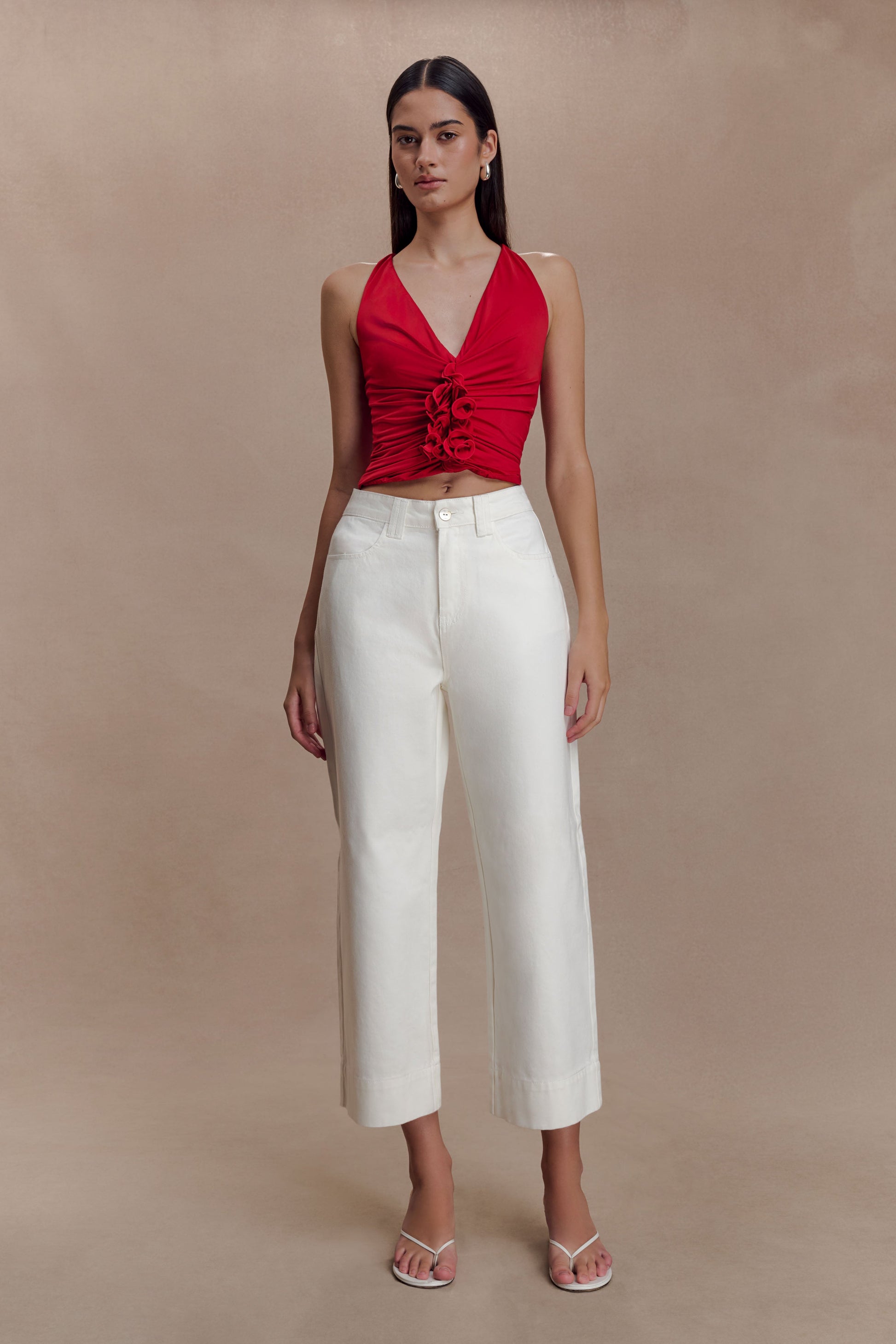 Alessandra Slinky Ruffle Top - Ruby #7