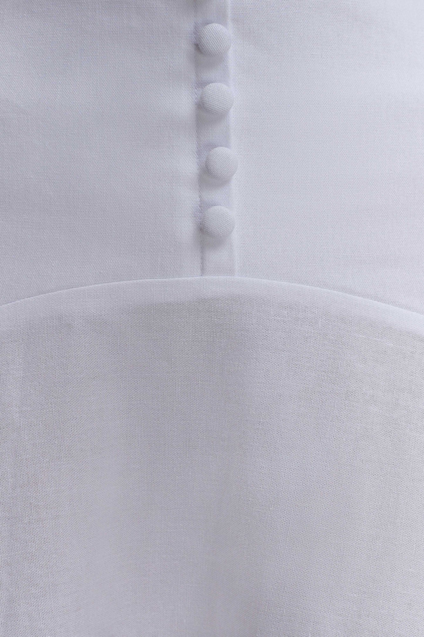 Selma Curved Waist Midi Skirt - White