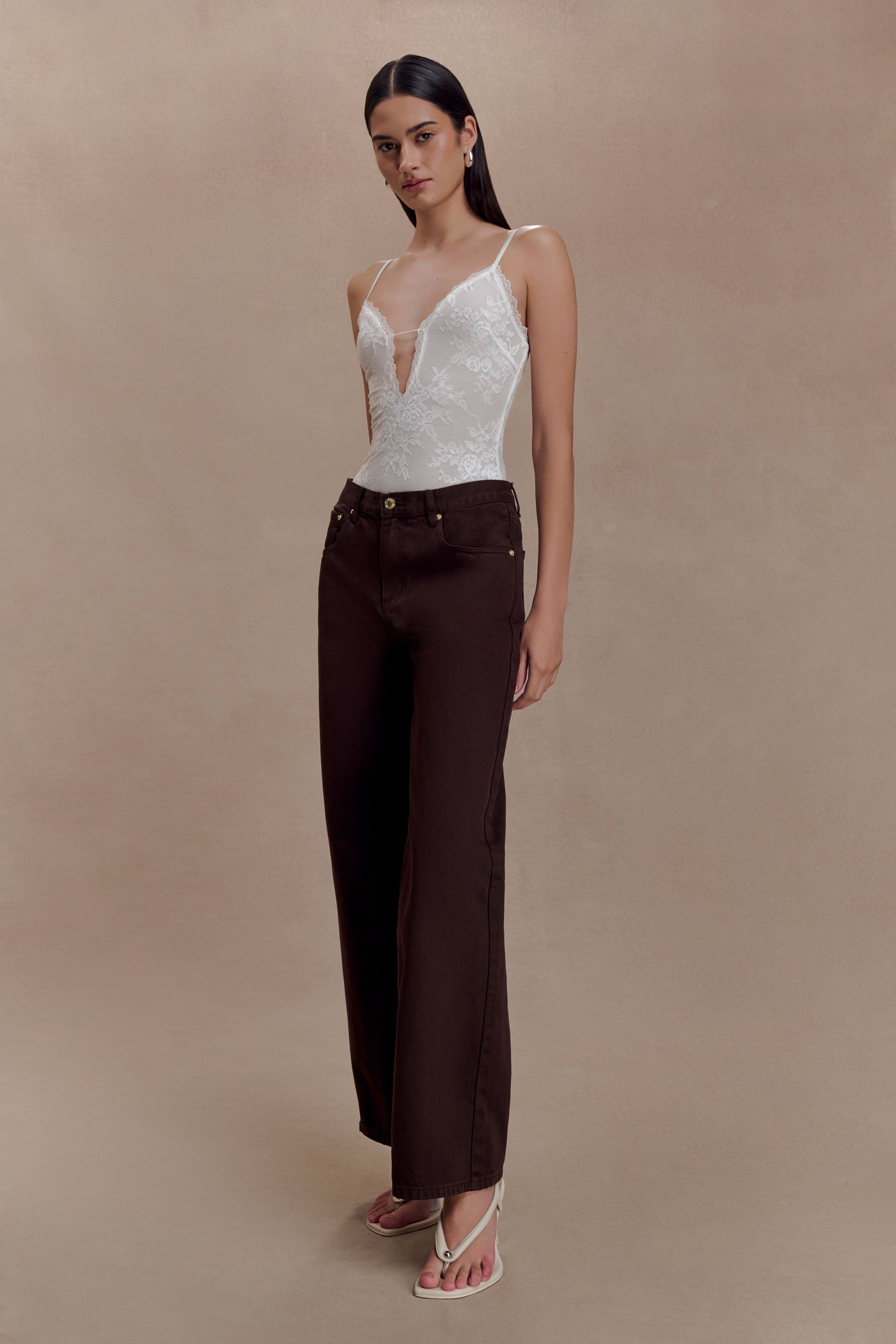 Jasper Plunge Lace Bodysuit - Ivory #4