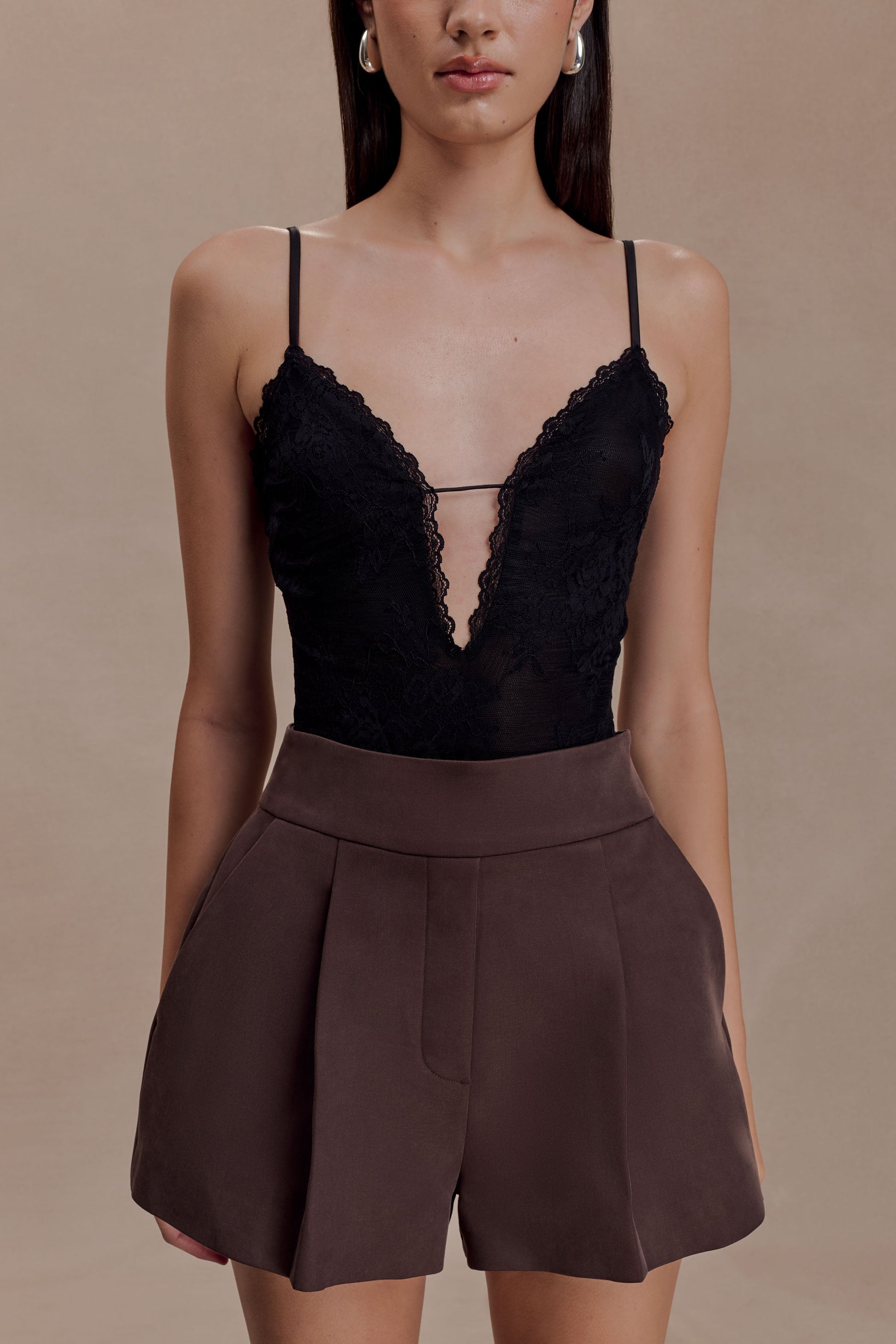 Jasper Sheer Plunge Lace Bodysuit - Black #3