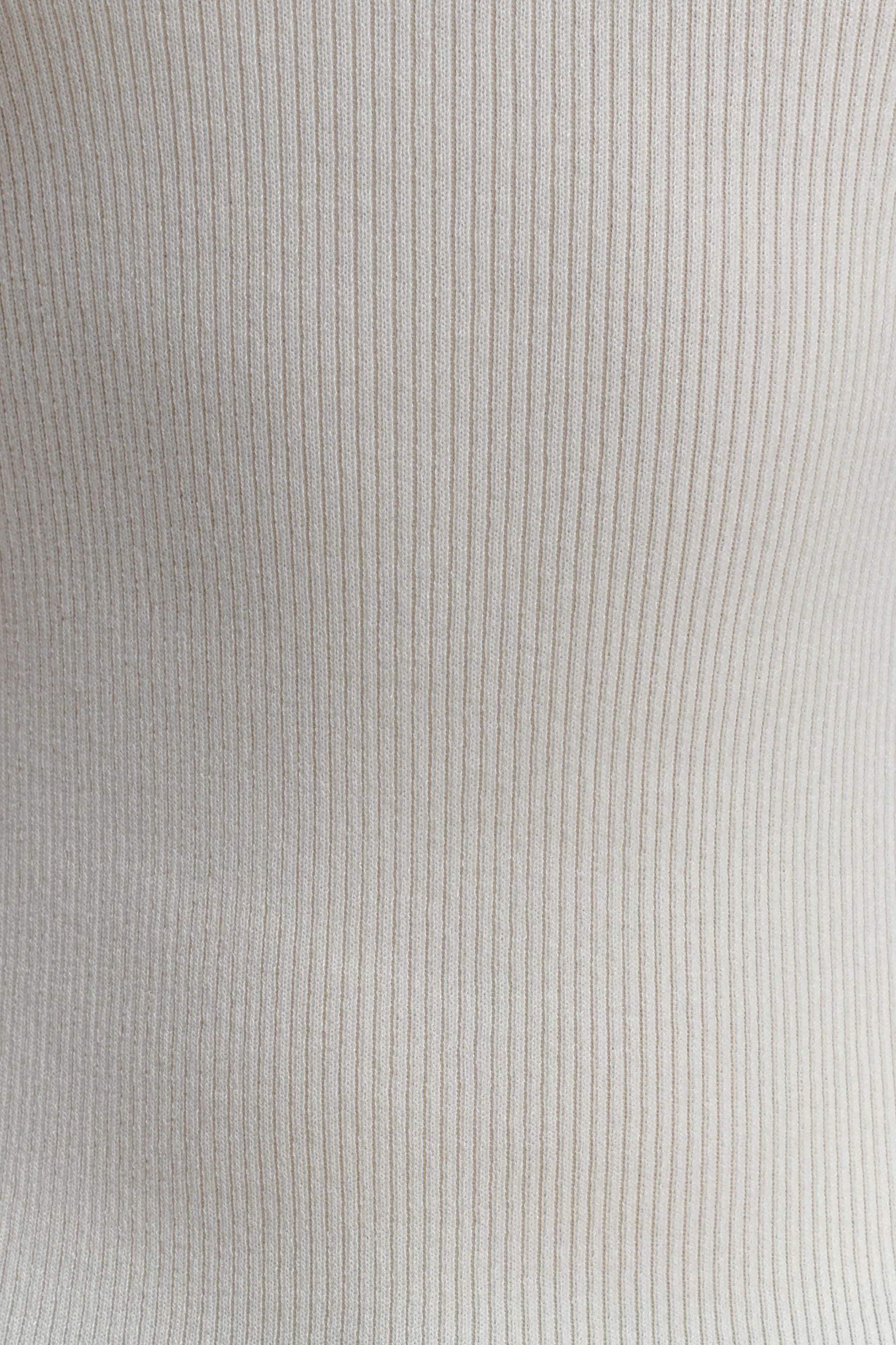 Diya Ribbed Sleeveless Top With Wire Hem - Ivory #7