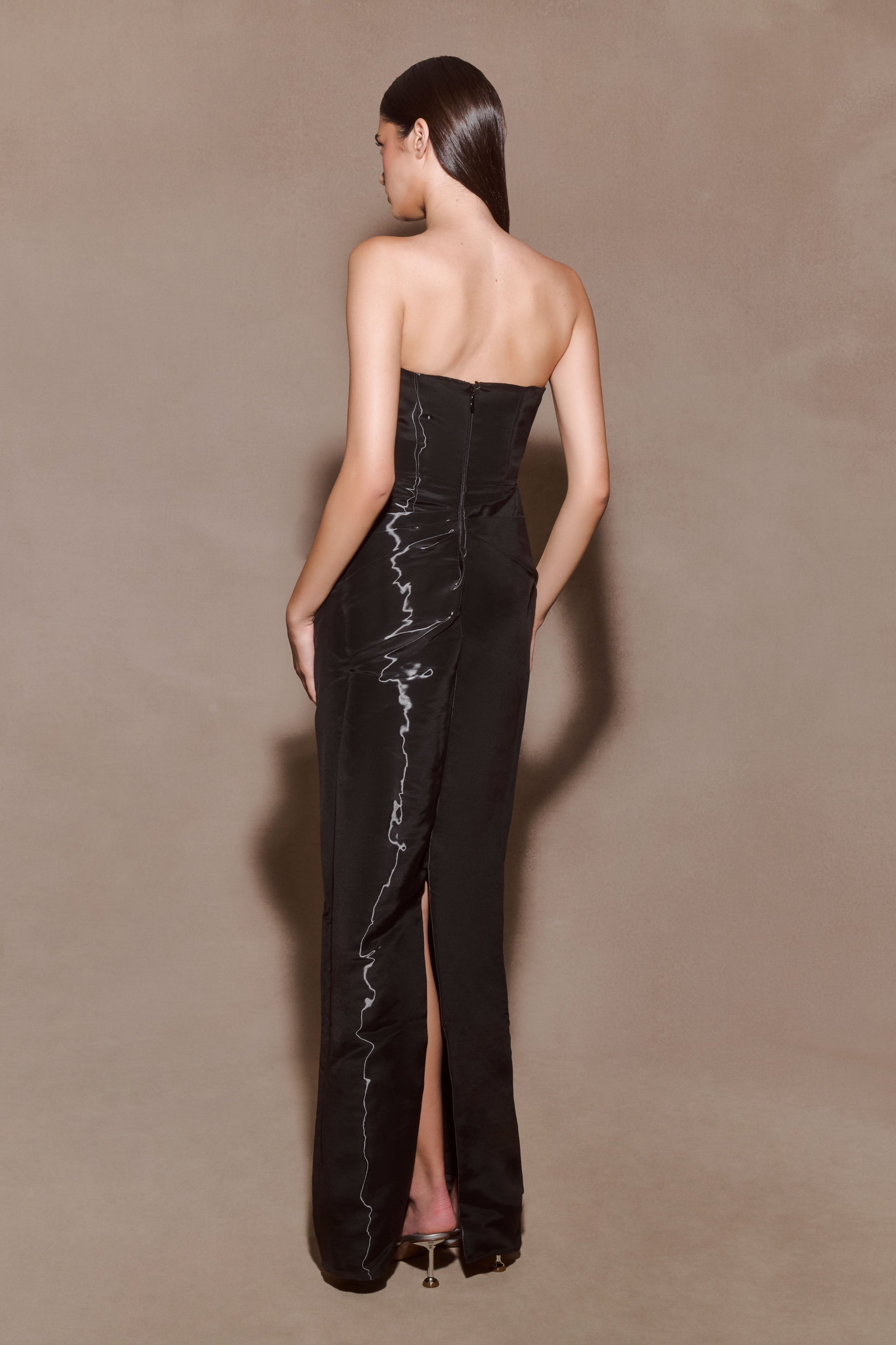 Calliope Strapless Organza Maxi Dress - Black #2