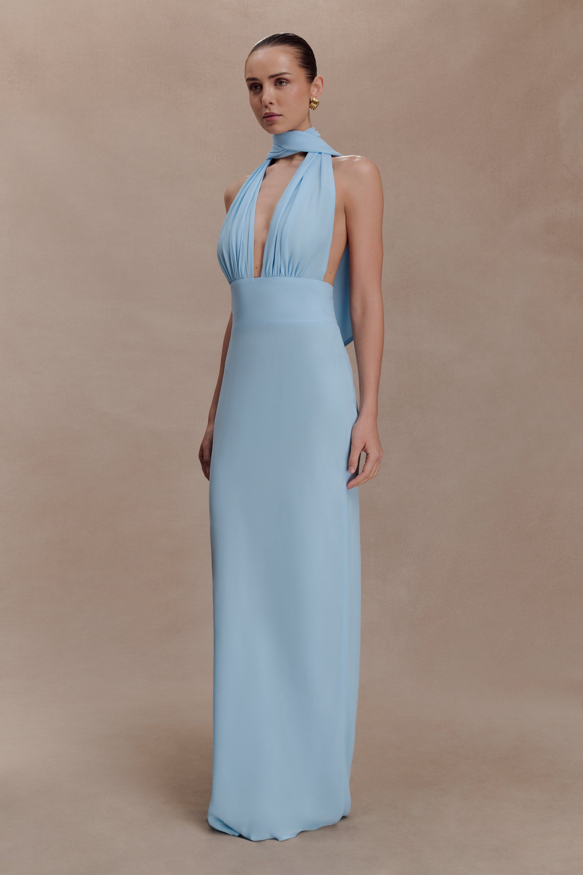 Nadine Halter Chiffon Maxi Dress - Blue #6