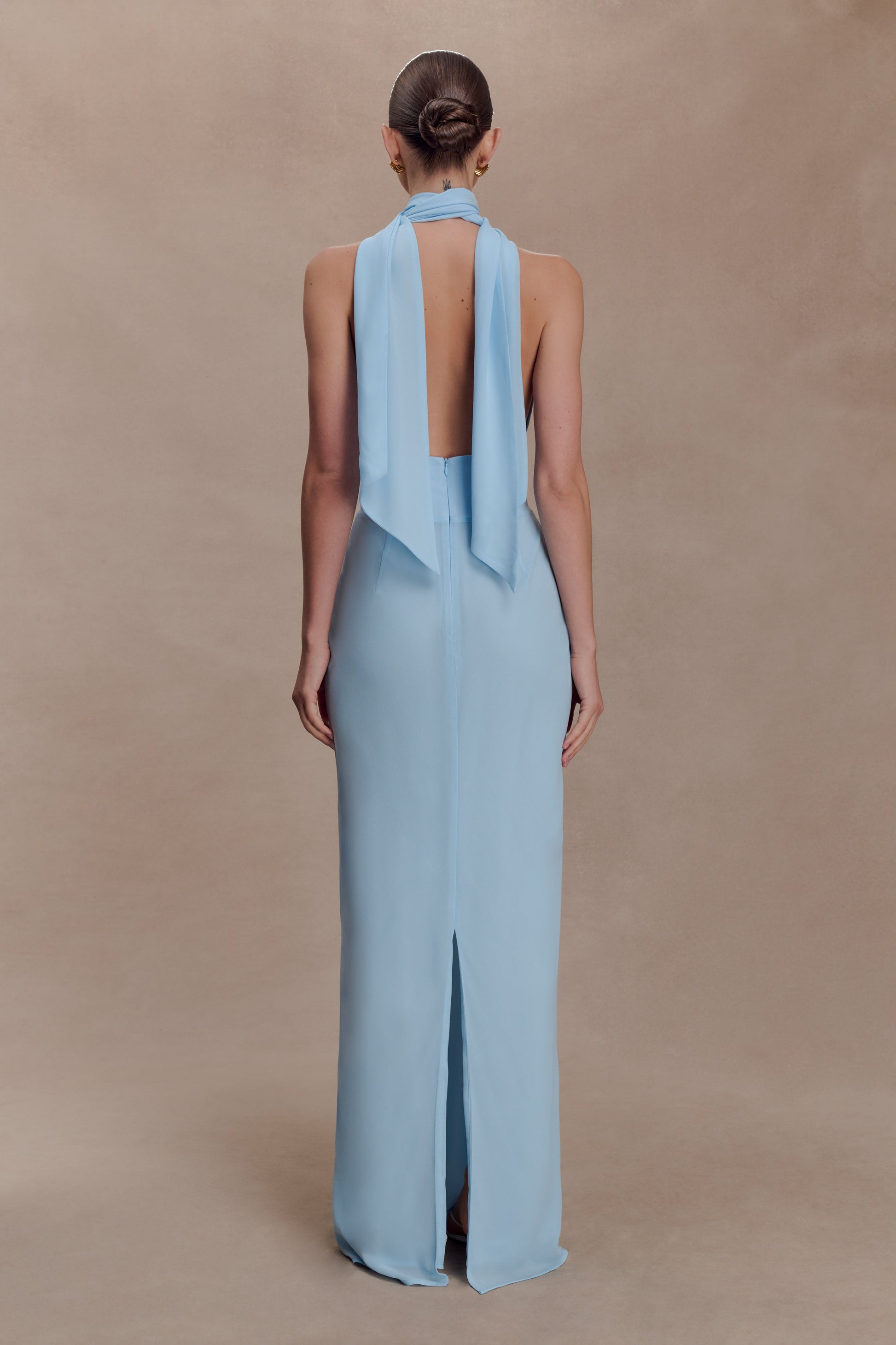 Nadine Halter Chiffon Maxi Dress - Blue #5