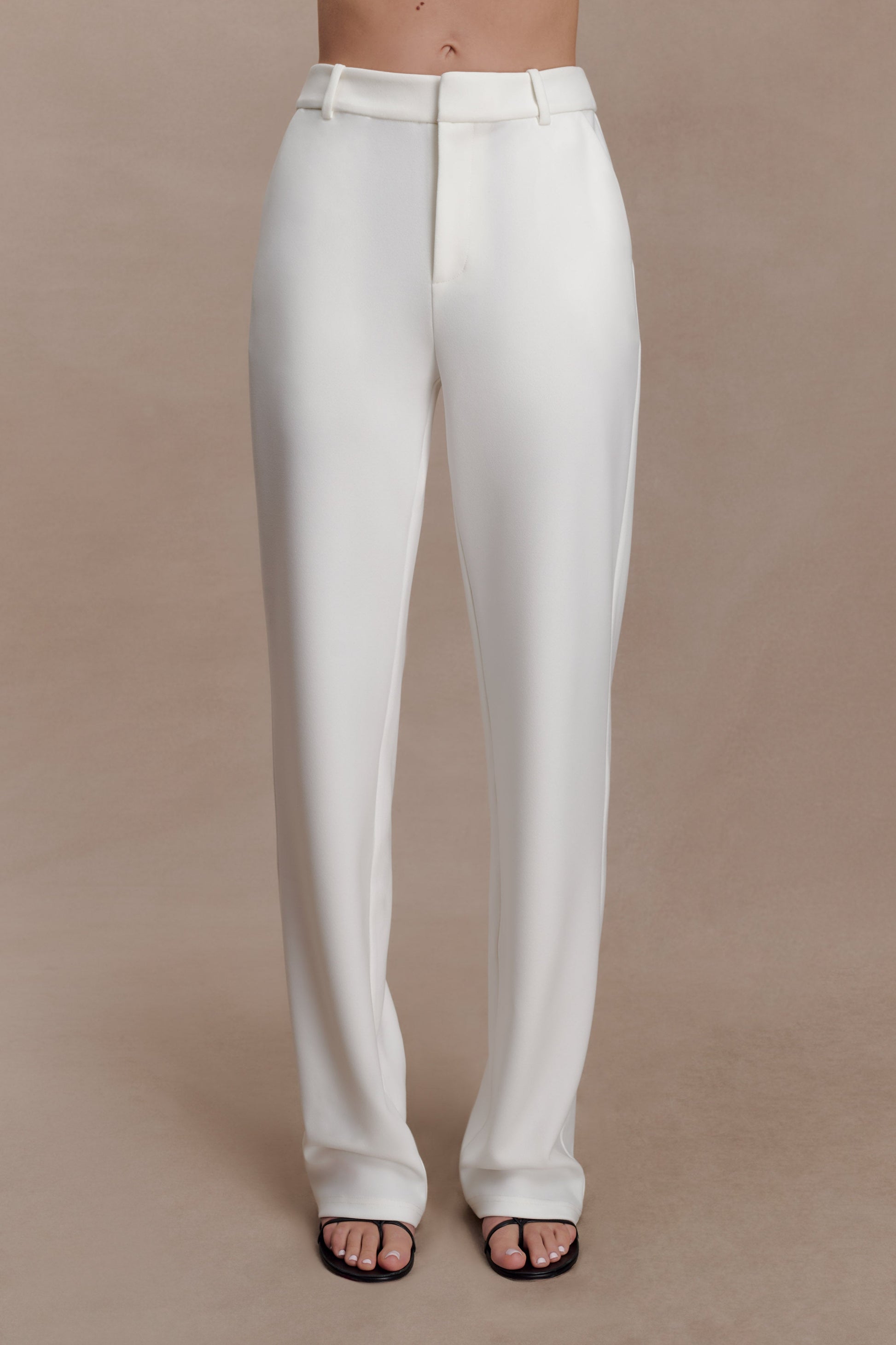 Maude Crepe Straight Leg Pants - Ivory #6