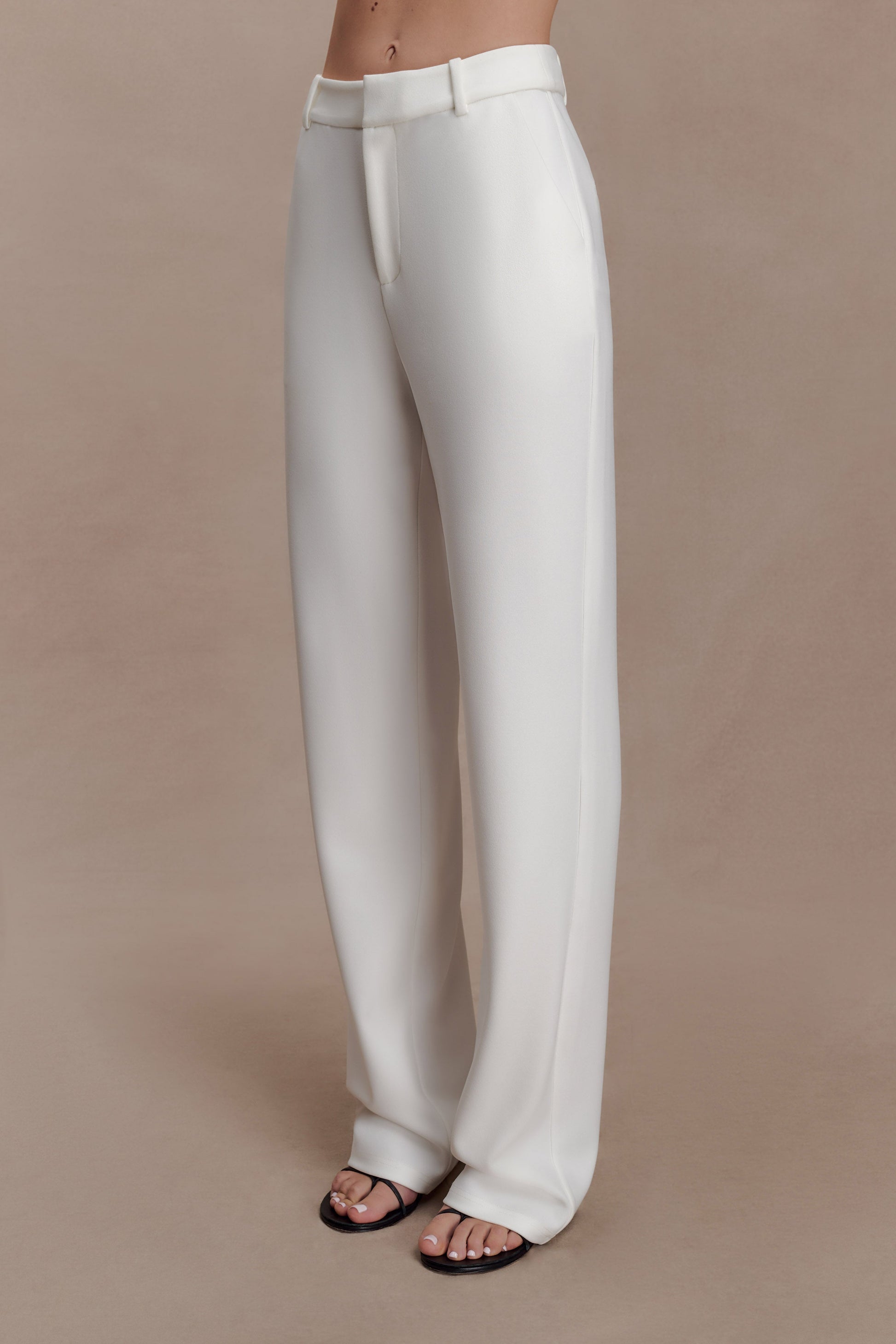Maude Crepe Straight Leg Pants - Ivory #4