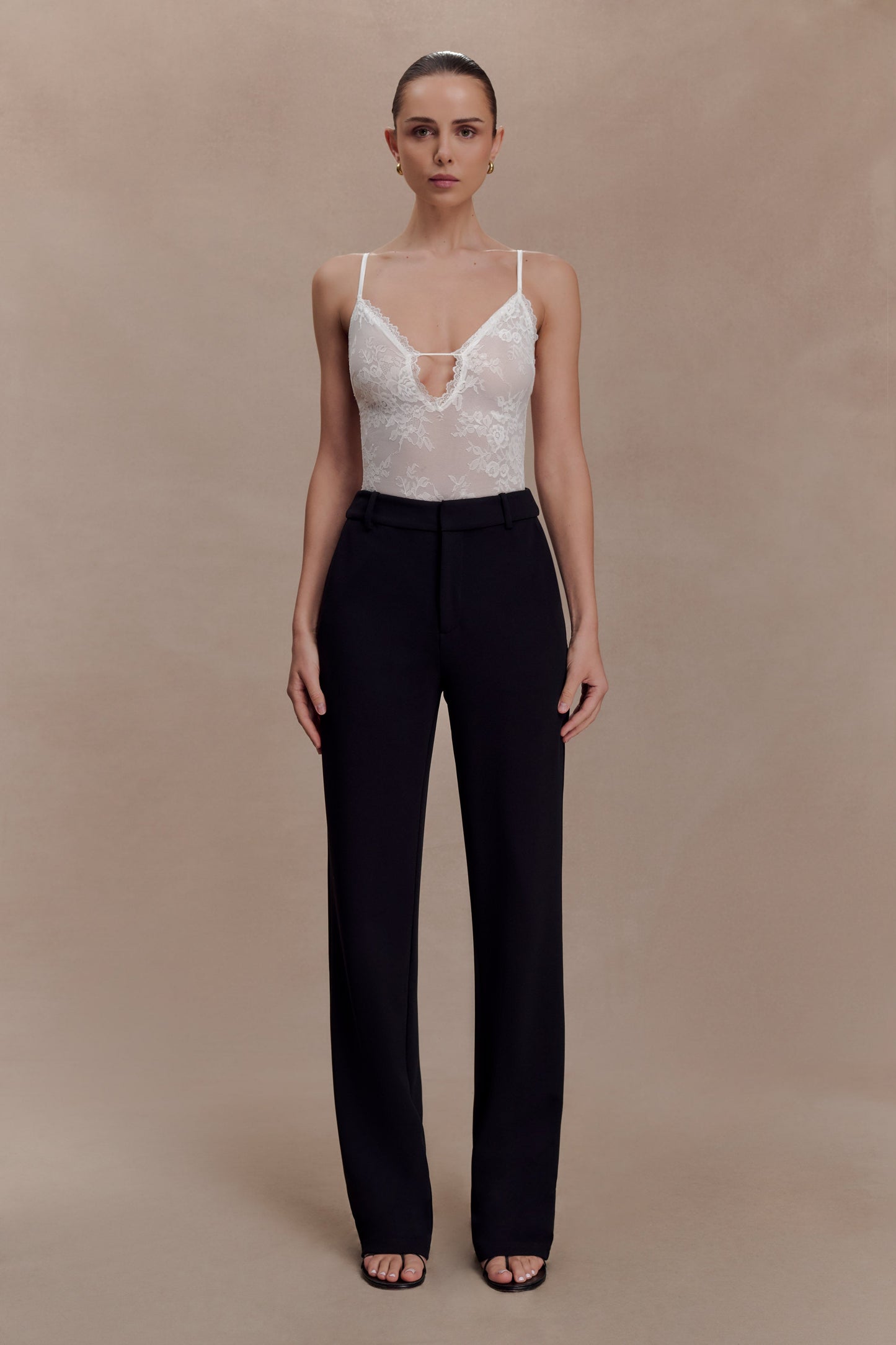 Maude Crepe Straight Leg Pants - Black