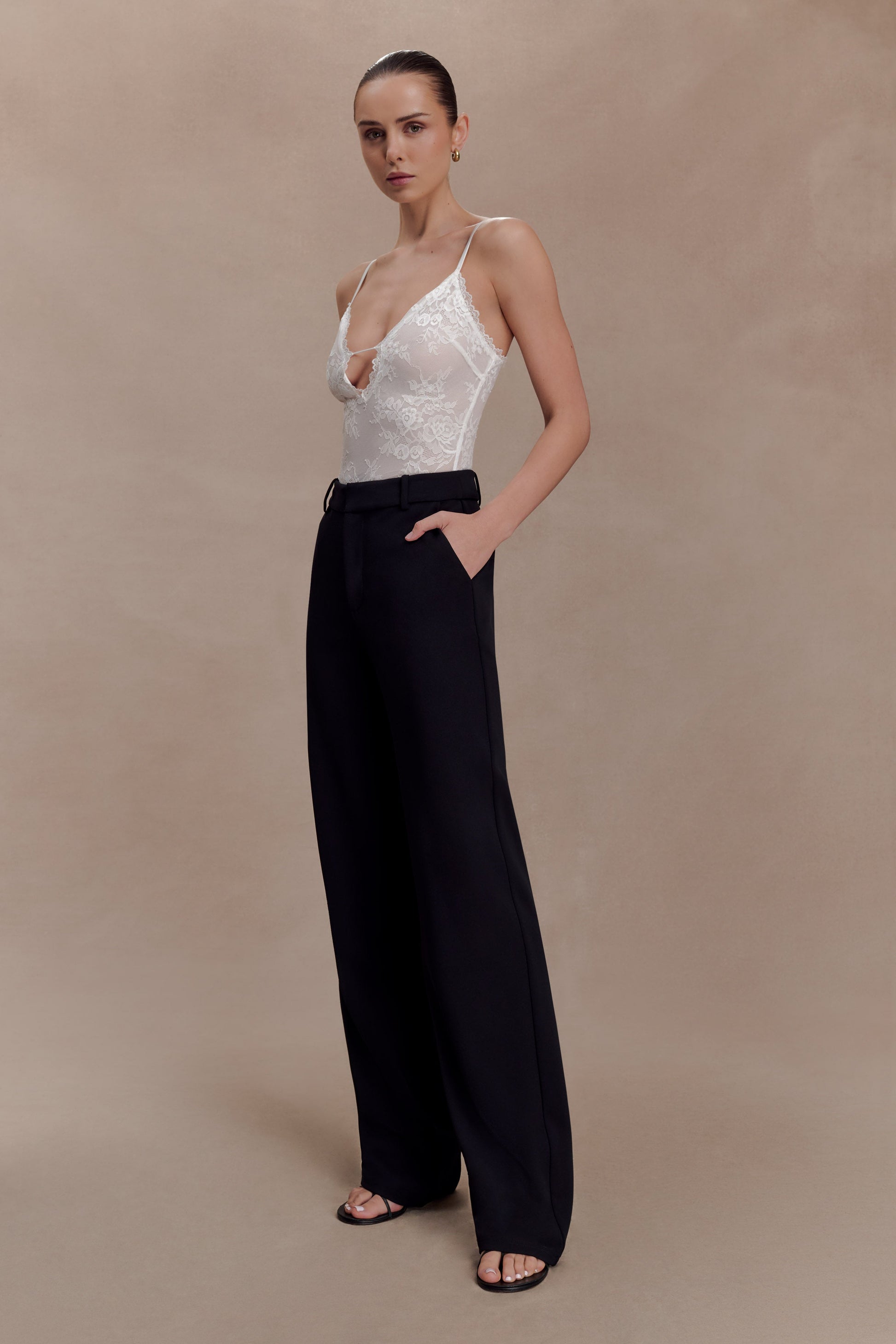 Maude Crepe Straight Leg Pants - Black #3