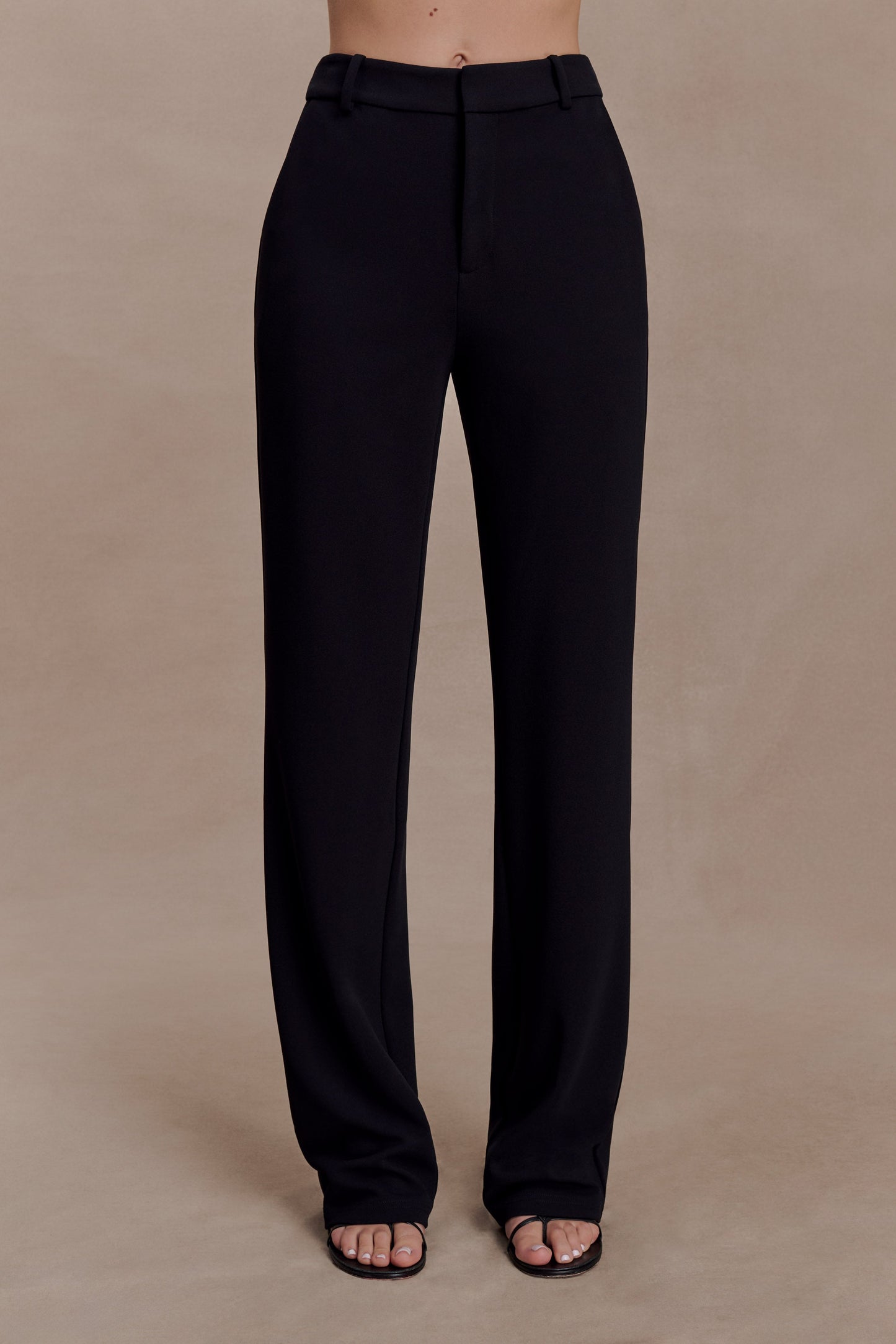 Maude Crepe Straight Leg Pants - Black