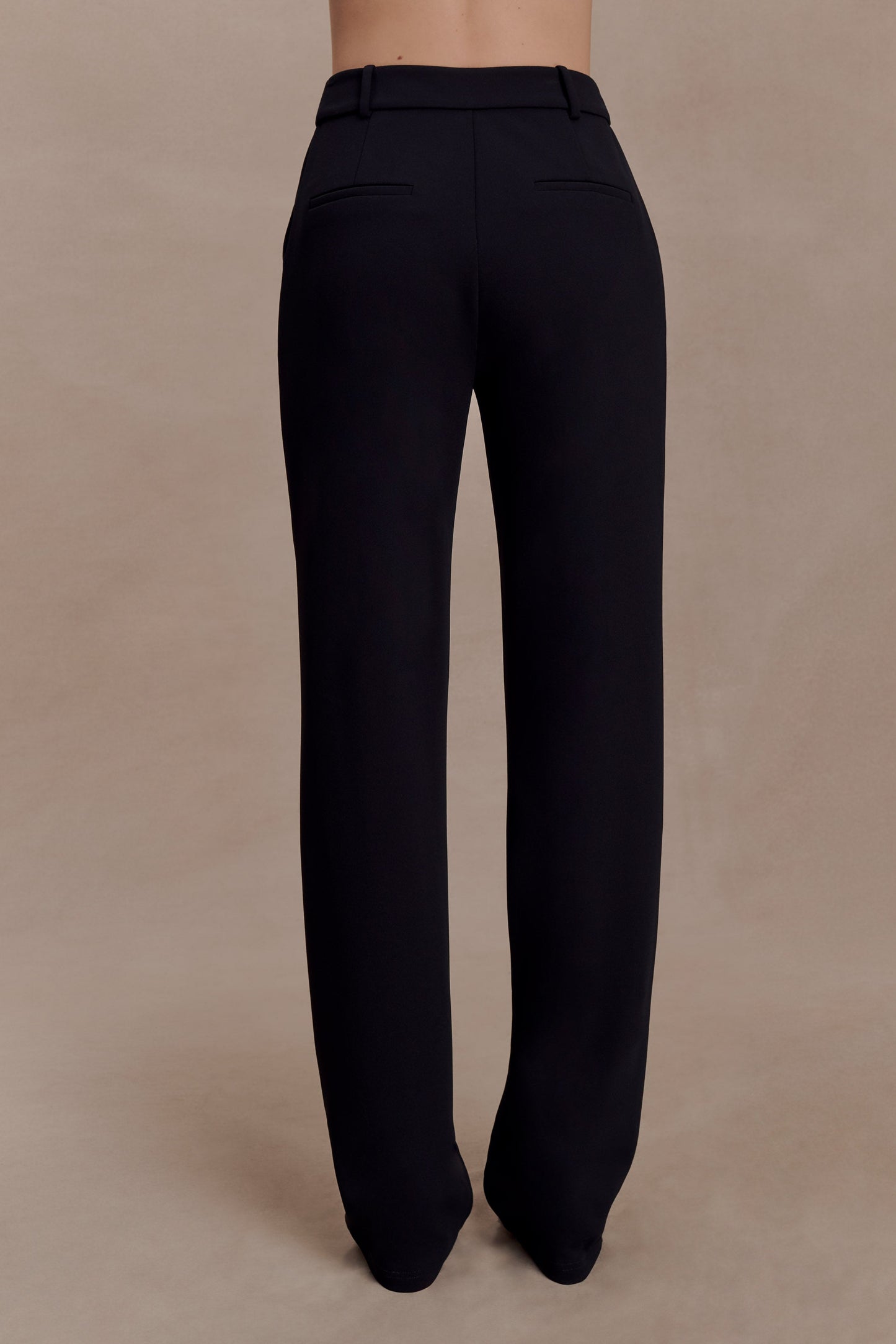 Maude Crepe Straight Leg Pants - Black