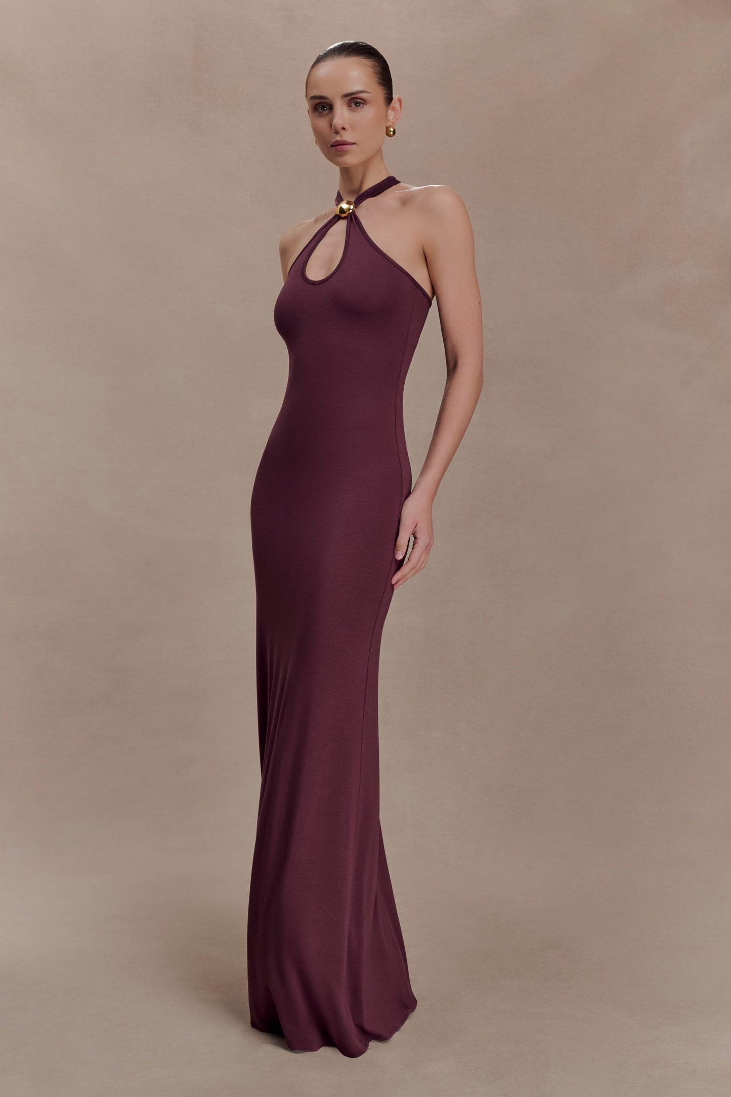 Ramona Modal Maxi Dress With Hardware - Mahogany
