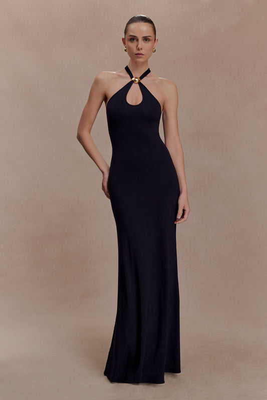 Ramona Modal Maxi Dress With Hardware - Black
