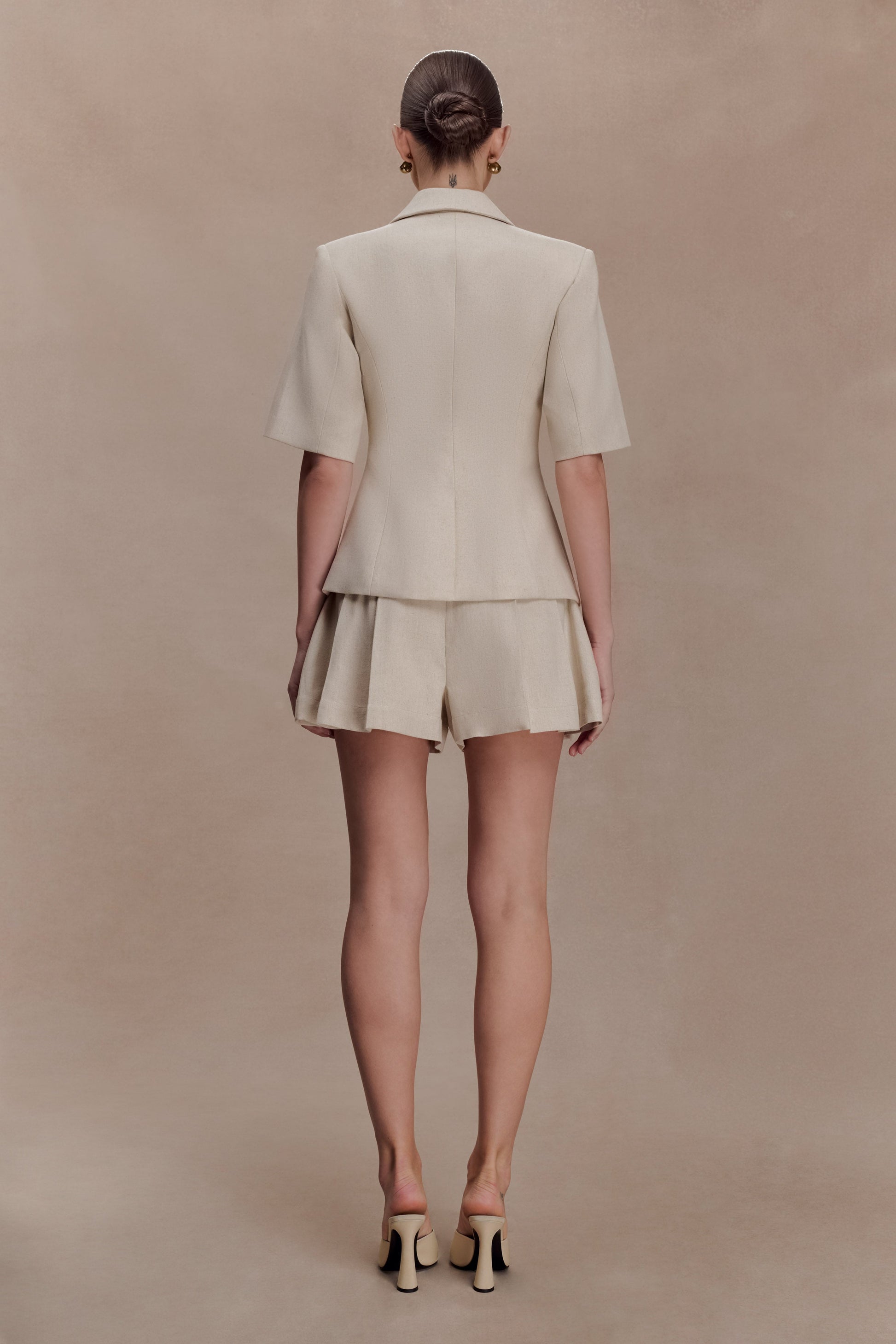 Martine Pleated Linen Short - Natural #5