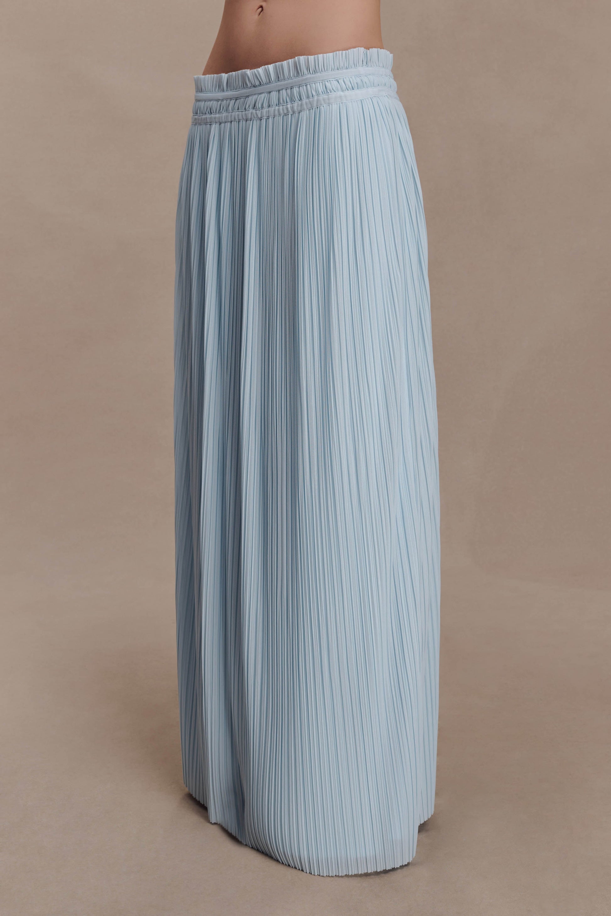 Amaris Gathered Plisse Maxi Skirt - Pale Blue #4
