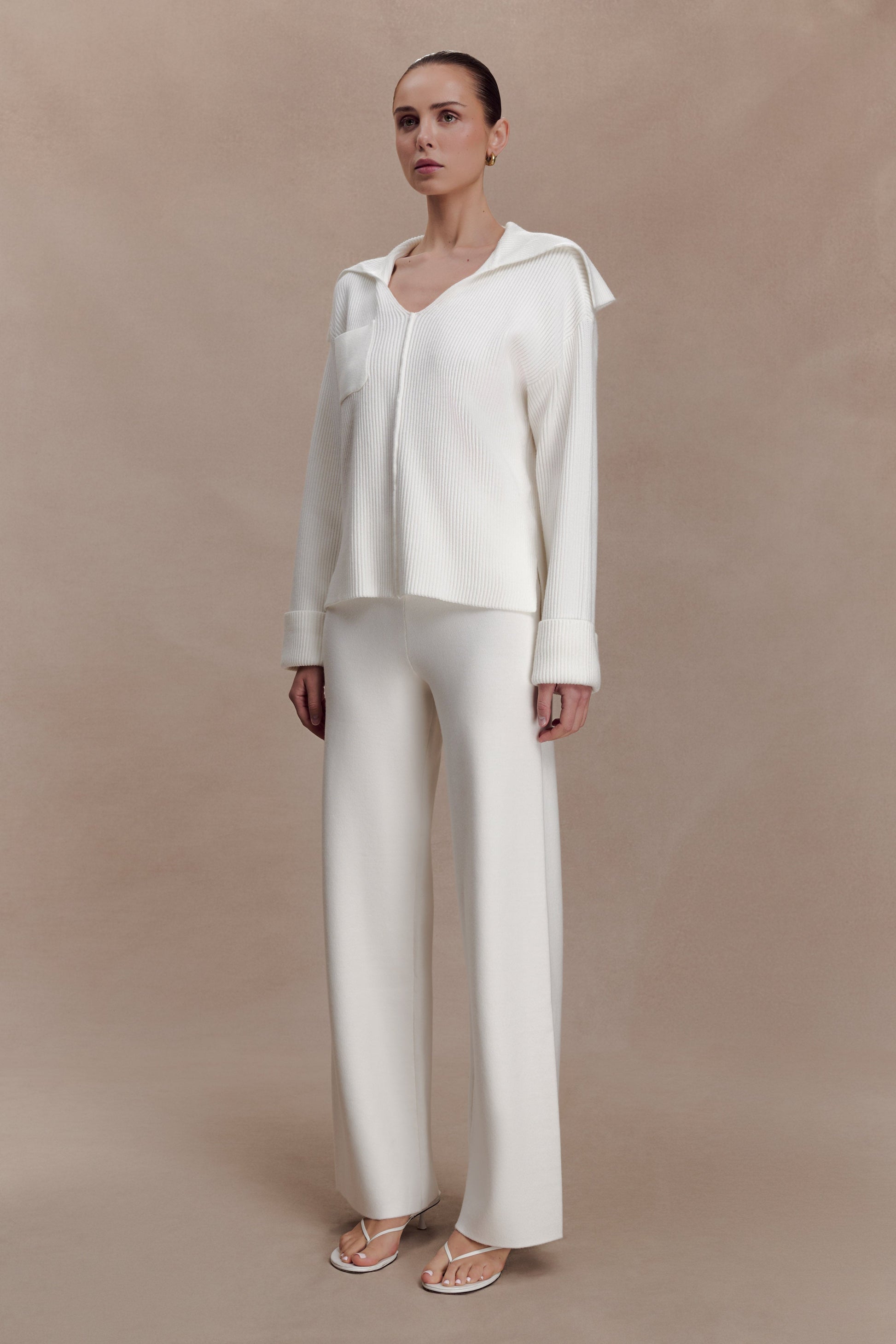 Kerrymae Straight Leg Knit Pants - Off White #3