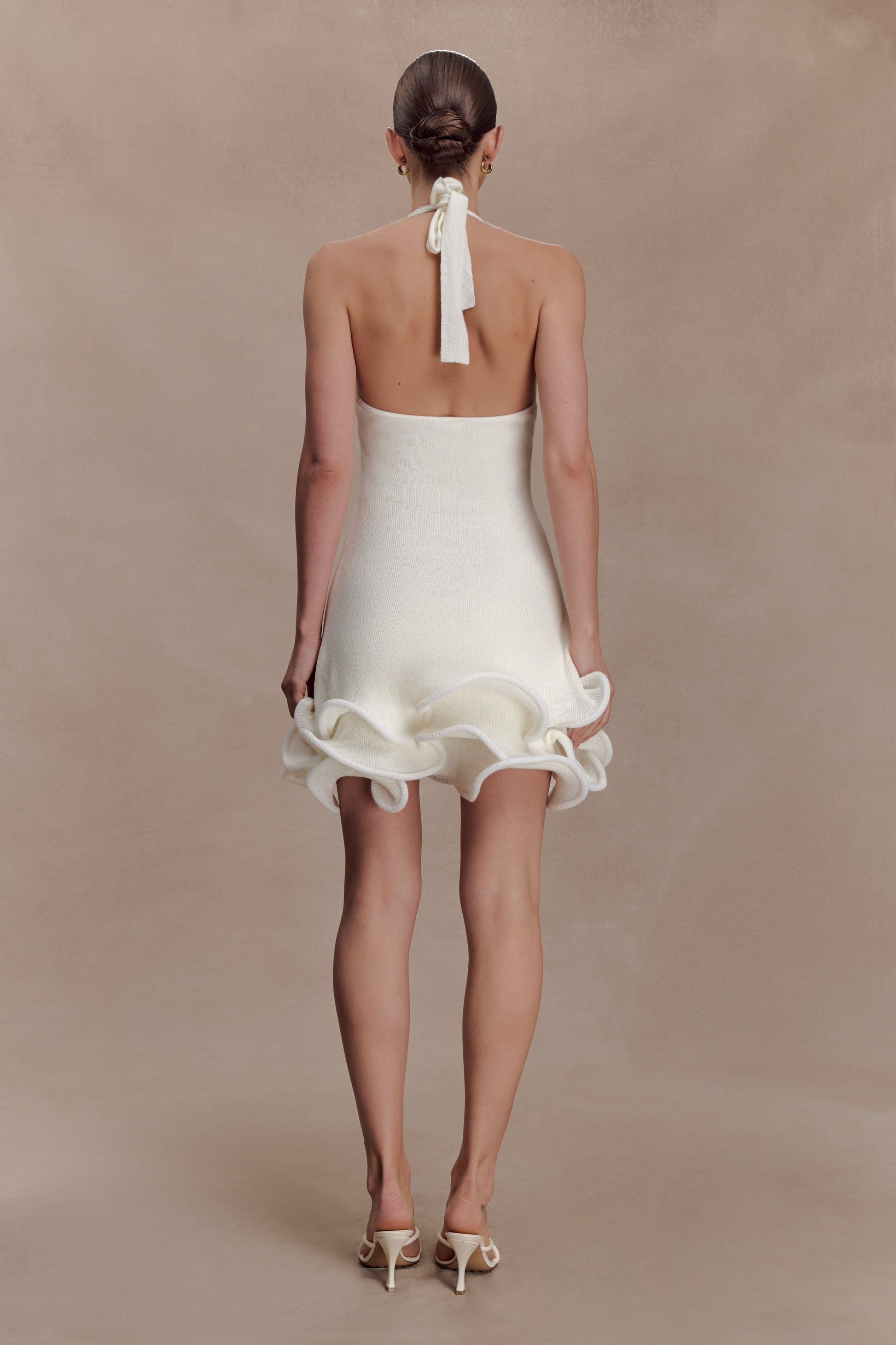 Willowmena Halter Neckline Mini Dress With Tubed Hem - White #5