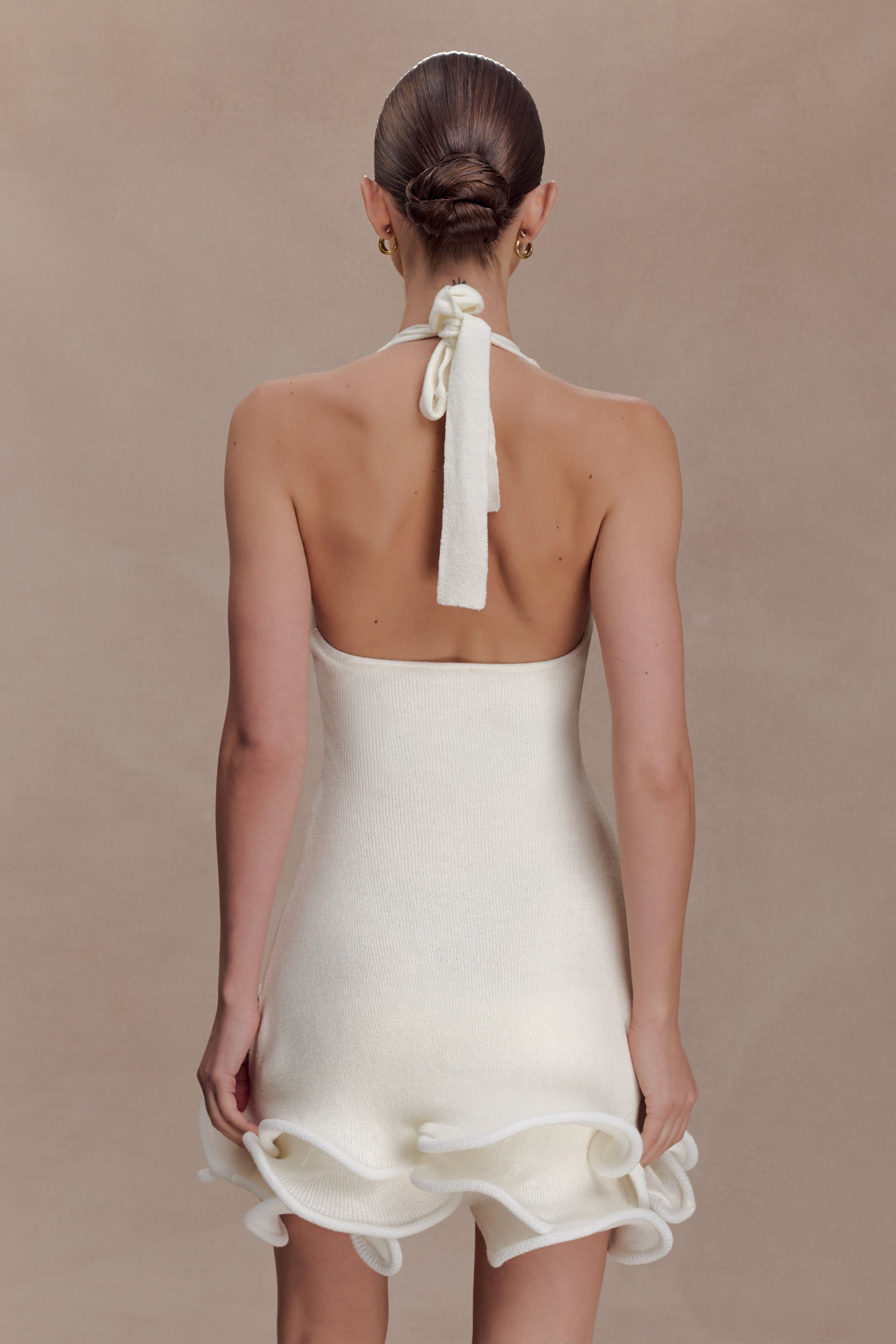 Willowmena Halter Neckline Mini Dress With Tubed Hem - White #4