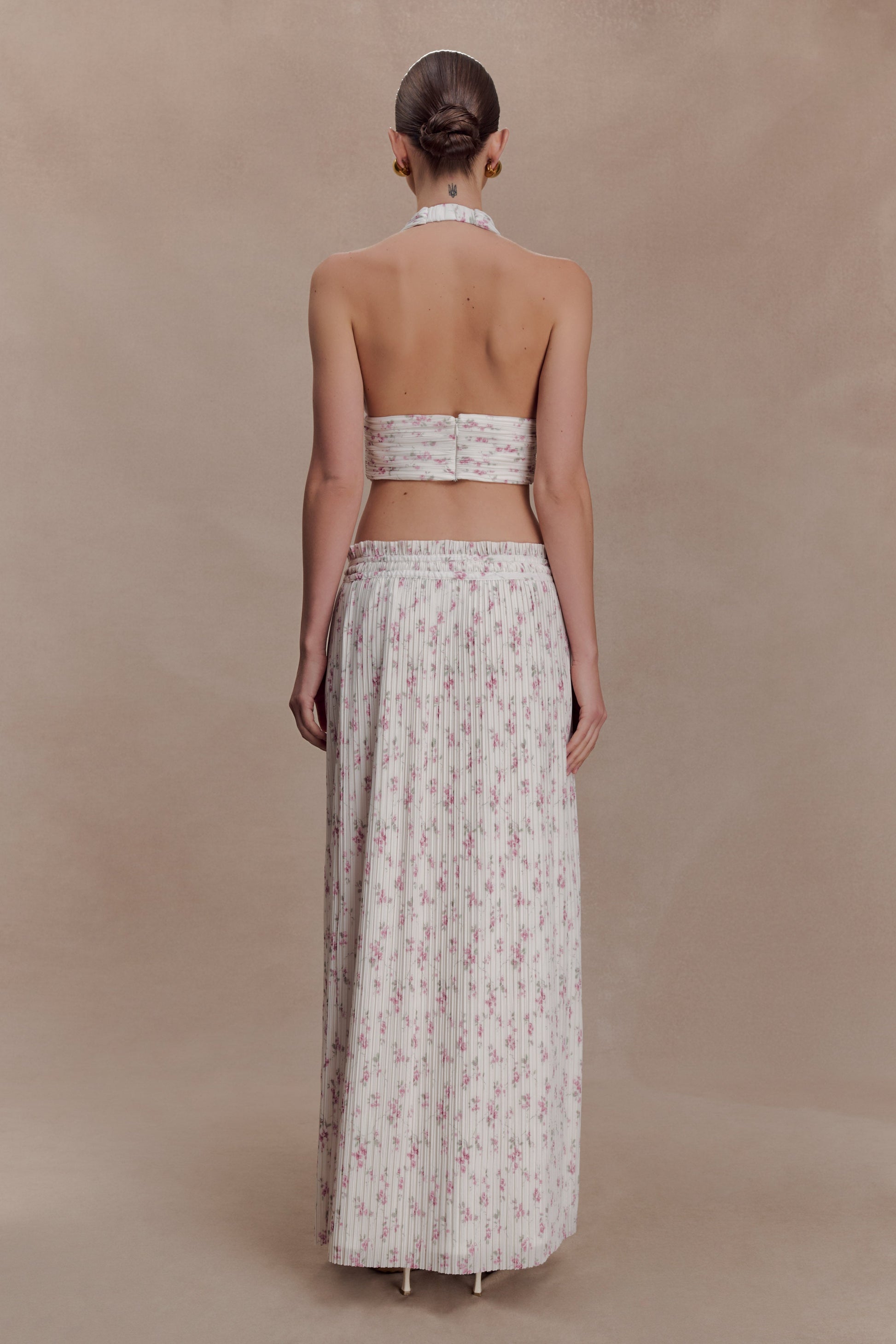 Amaris Gathered Plisse Maxi Skirt - Floral Ditsy Print #2