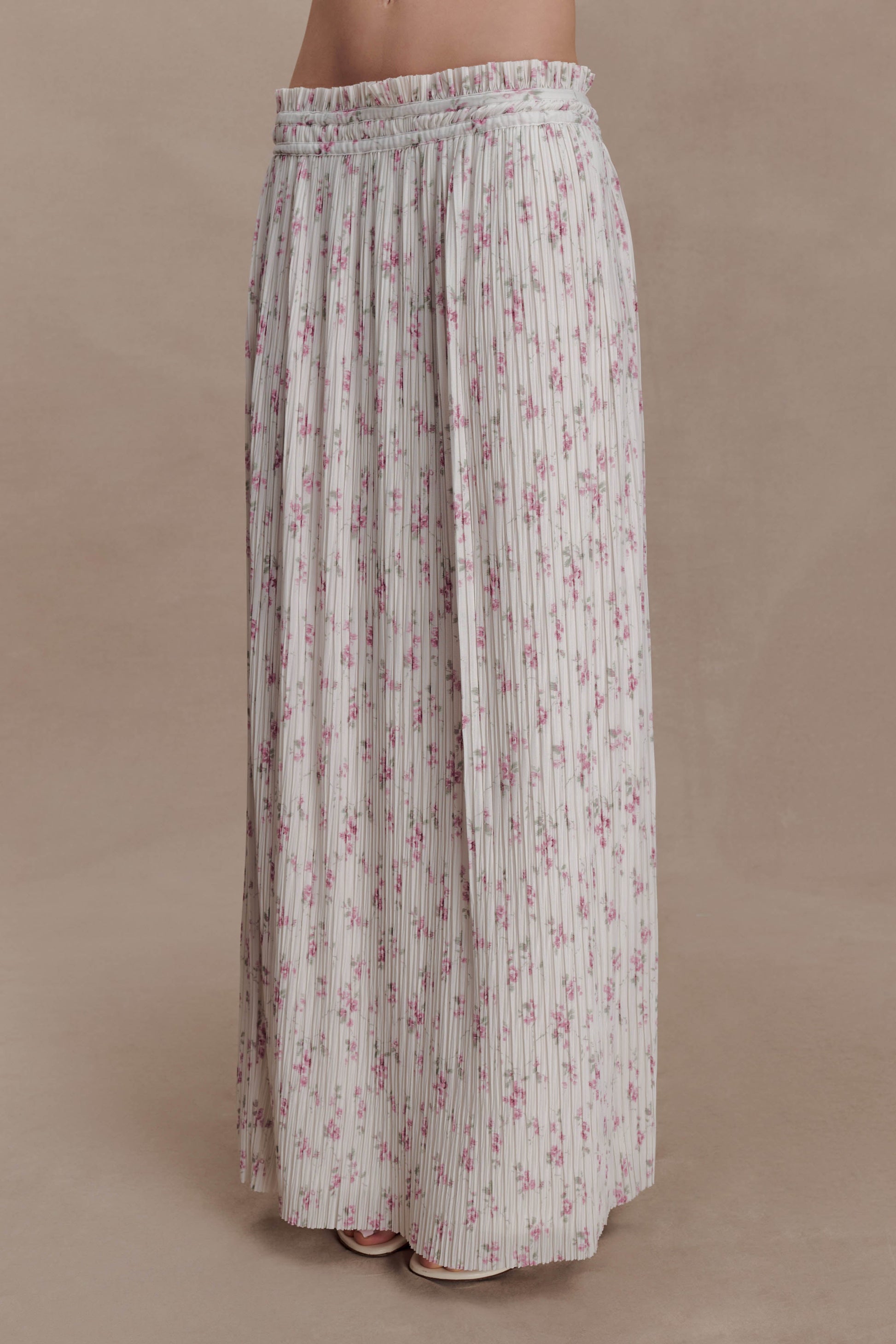 Amaris Gathered Plisse Maxi Skirt - Floral Ditsy Print #6