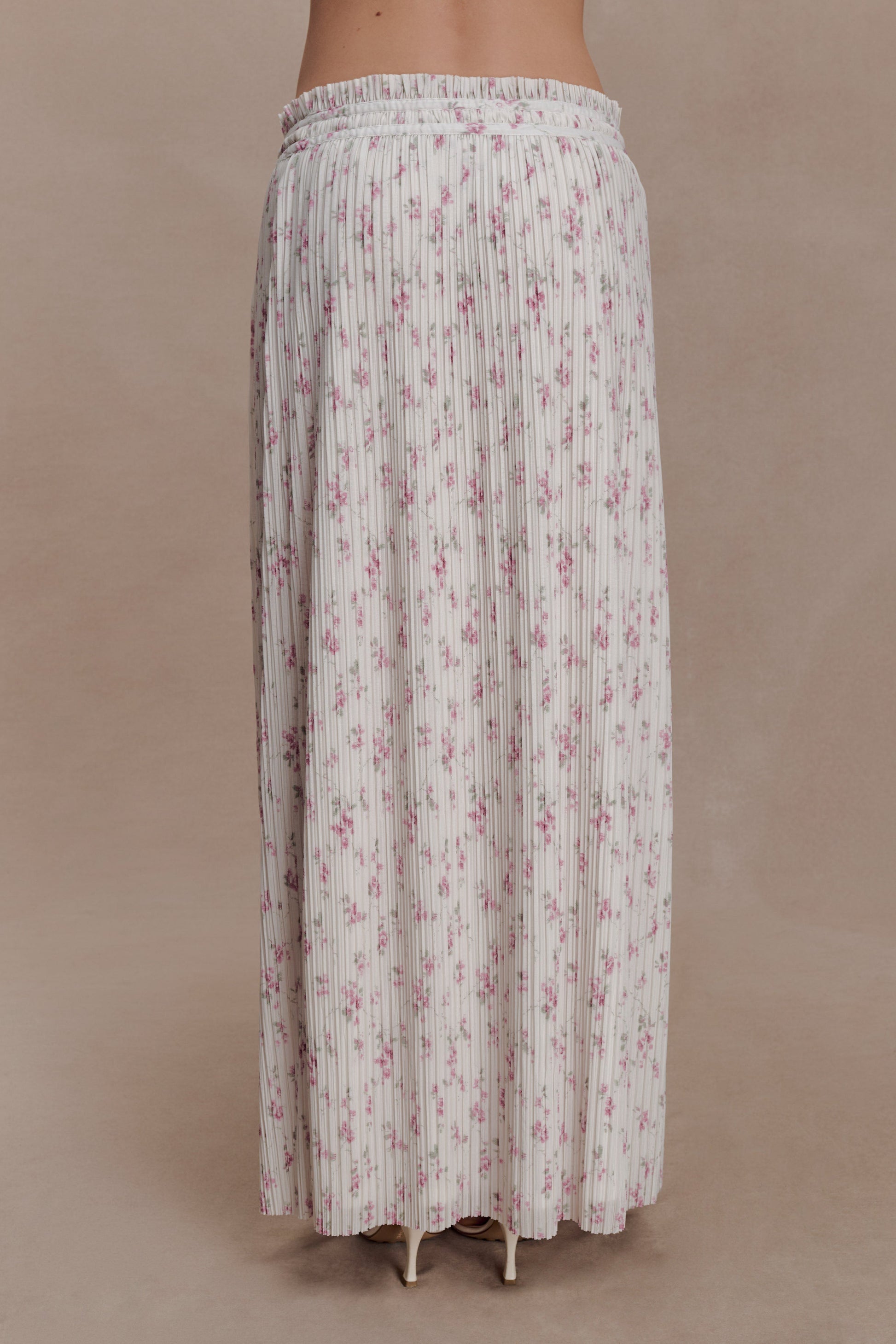 Amaris Gathered Plisse Maxi Skirt - Floral Ditsy Print #7
