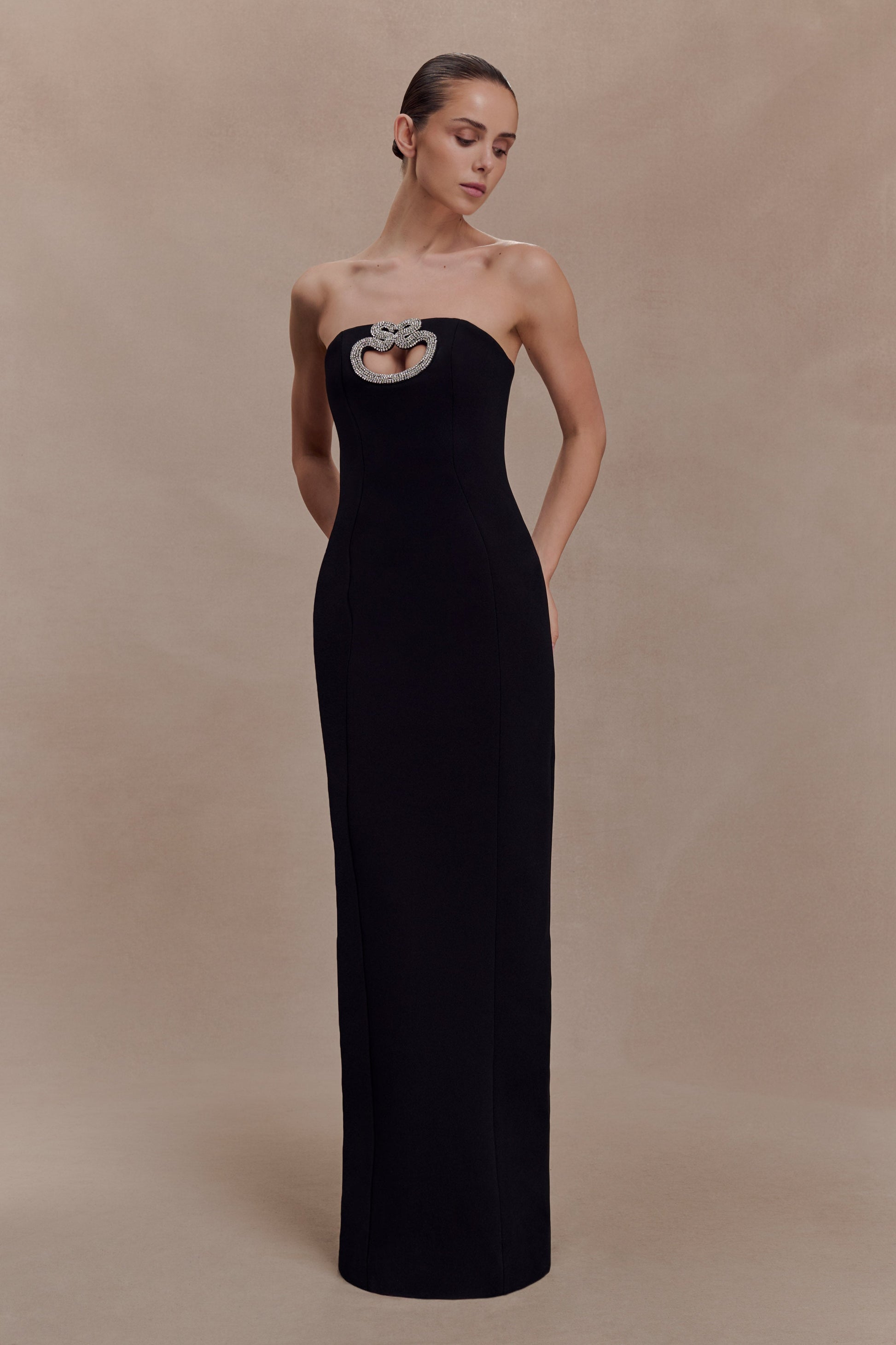 Hilda Embellished Strapless Maxi Dress - Black #4