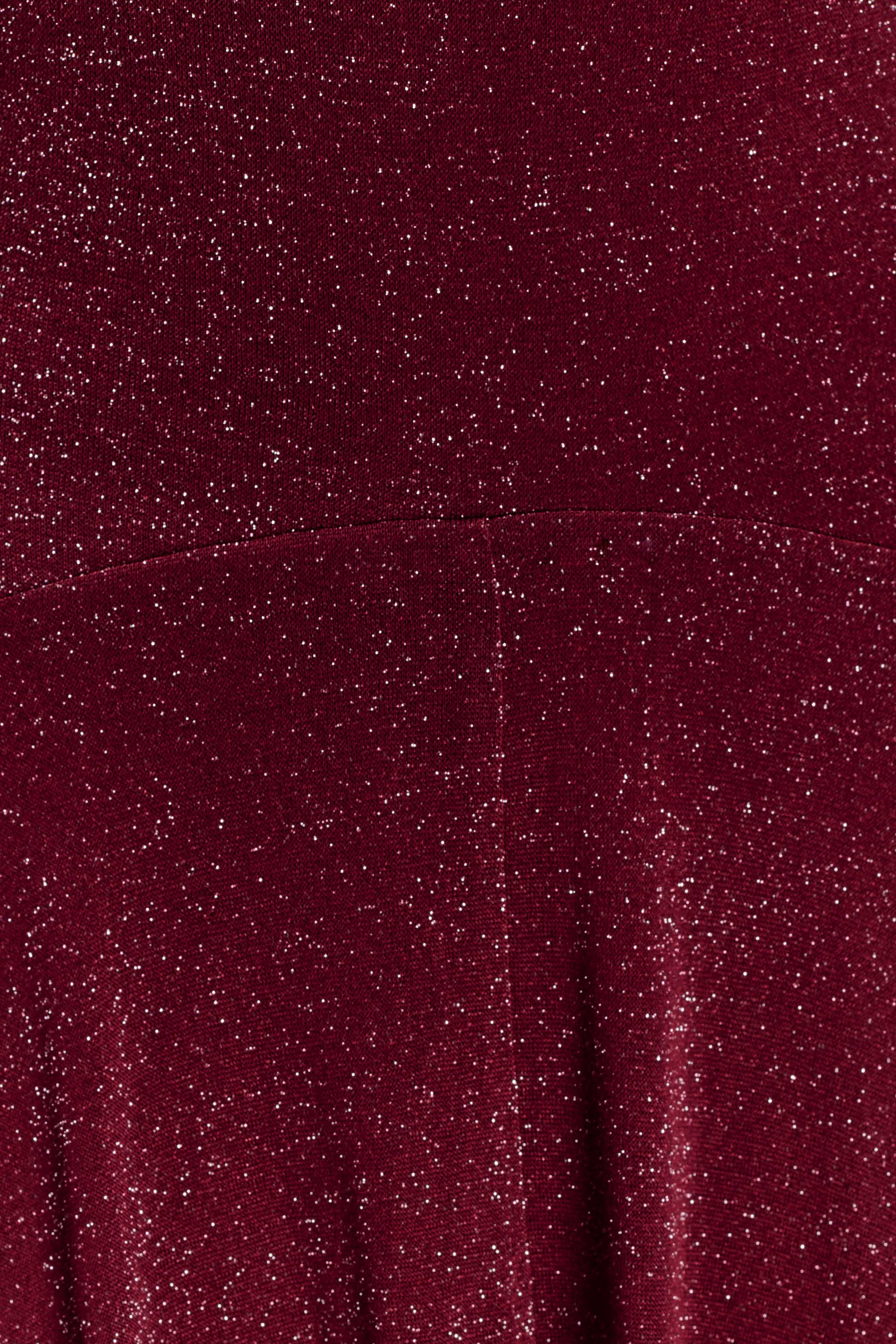 Sylvie Lurex Hankie Midi Dress - Wine #9