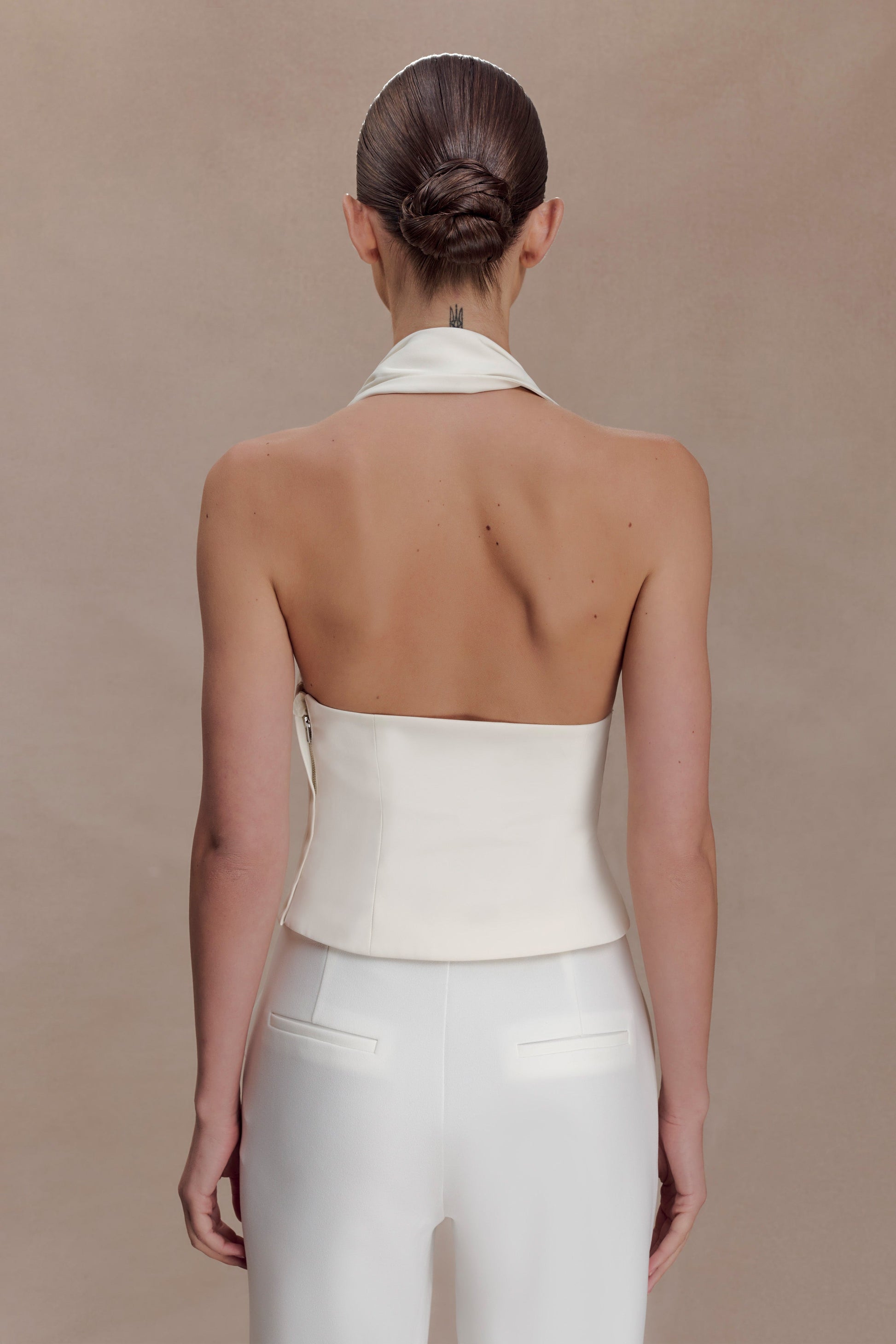 Marina Halter Top With Hardware - Ivory #2