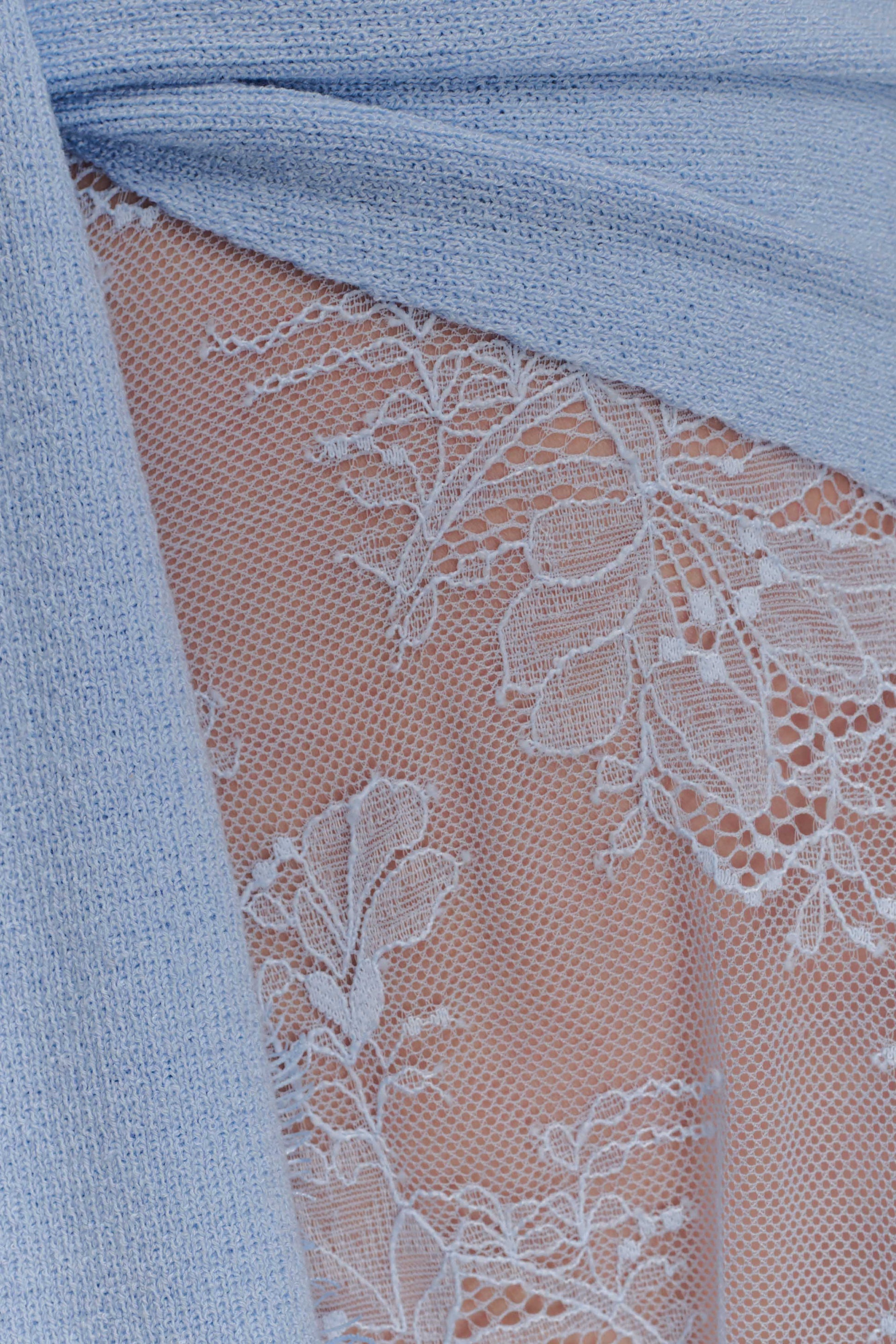 Lucy Lace And Knit Skirt - Cornflower Blue #6