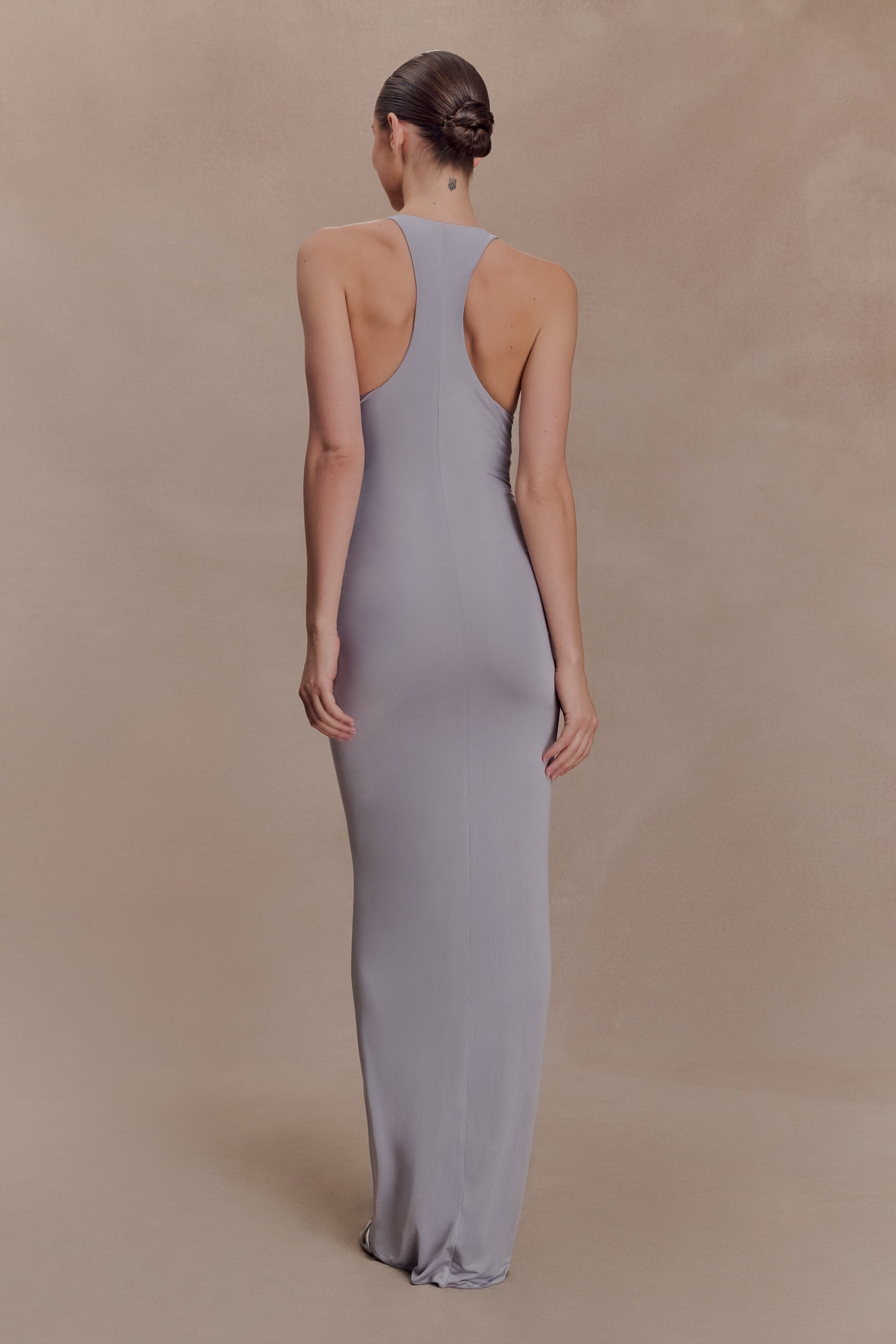 Alessandra Slinky Ruffle Maxi Dress - Grey #4