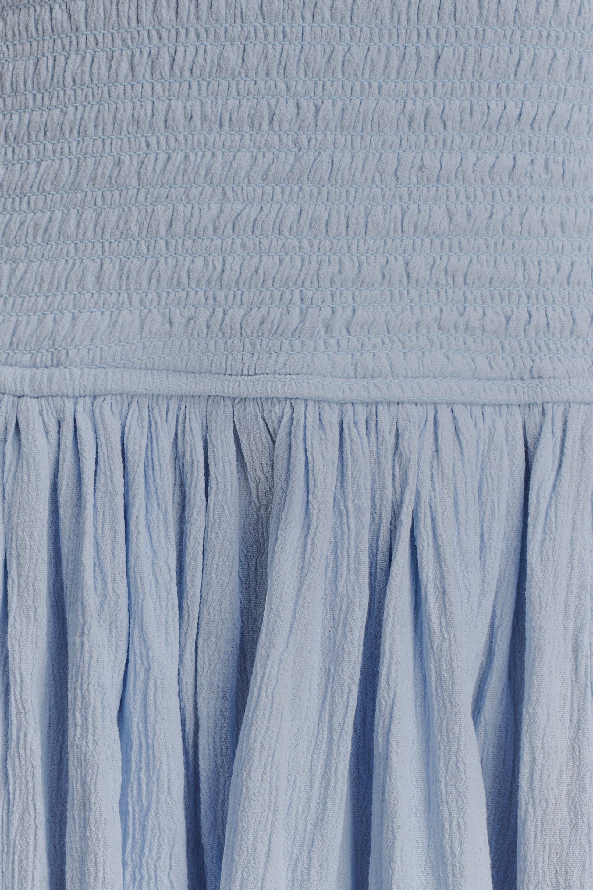 Maureen Cotton Shirring Maxi Dress - Powder Blue #11