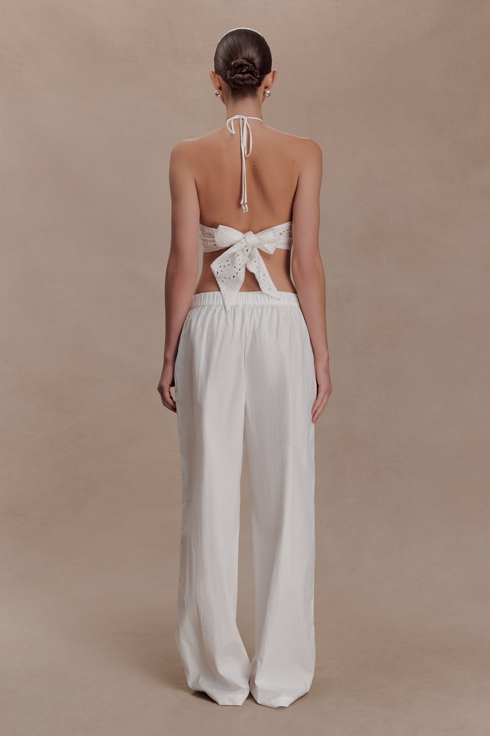 Kensley Broderie Halter Top - White #2