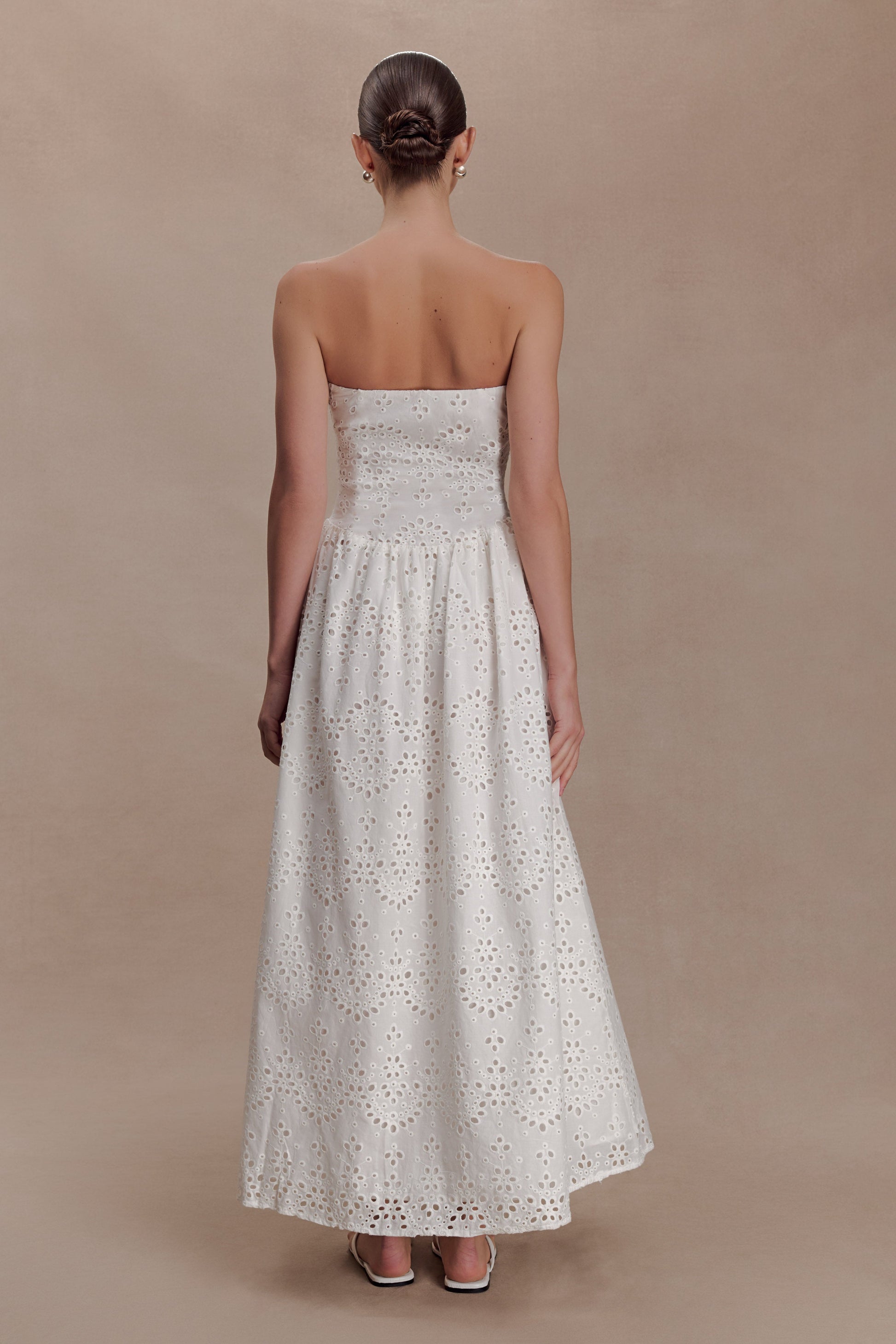 Maureen Broderie Strapless Maxi Dress - White #6