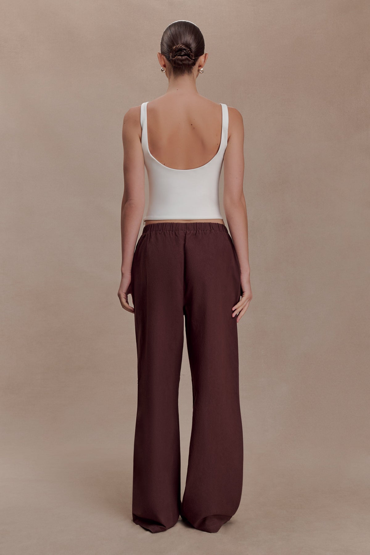 Janayia Cotton Wide Leg Pants - Dark Espresso #2